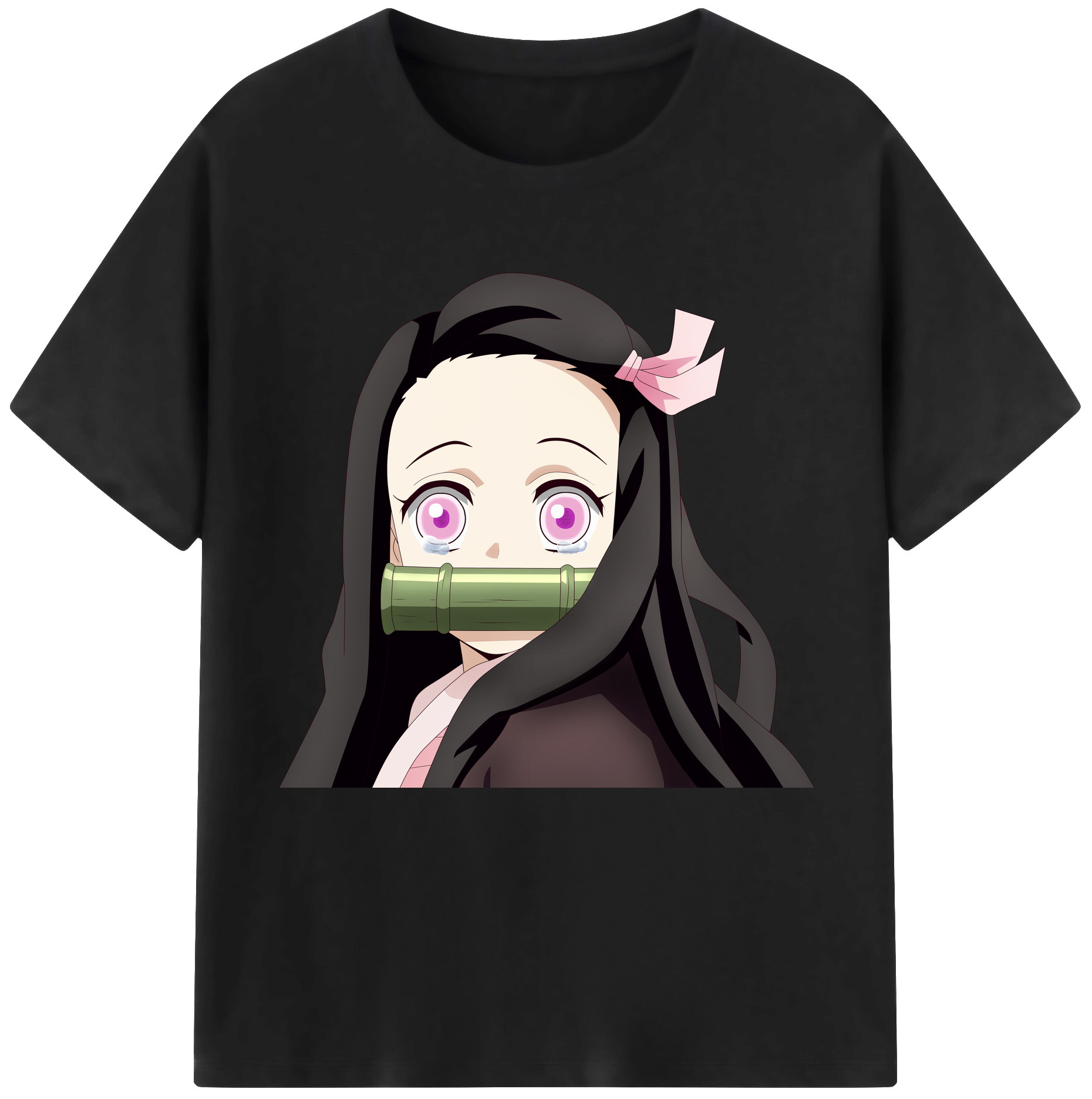 （画像用） 鬼滅の刃（きめつのやいば）竈門 禰󠄀豆子／かまど ねずこ Kamado Nezuko レディースカジュアルプリントTシャツ（綿100％）
