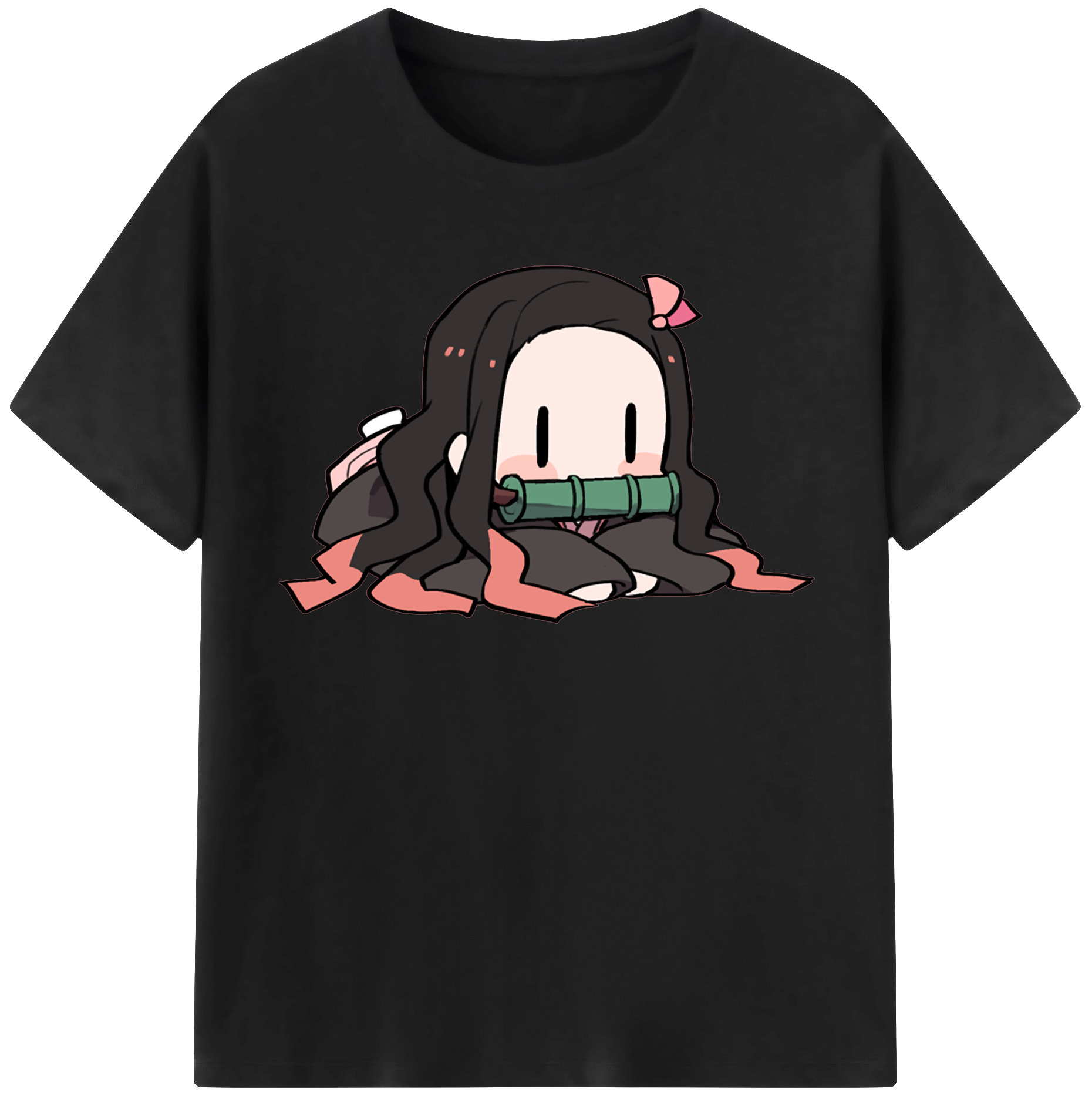 （画像用） 鬼滅の刃（きめつのやいば）竈門 禰󠄀豆子／かまど ねずこ Kamado Nezuko レディースカジュアルプリントTシャツ（綿100％）
