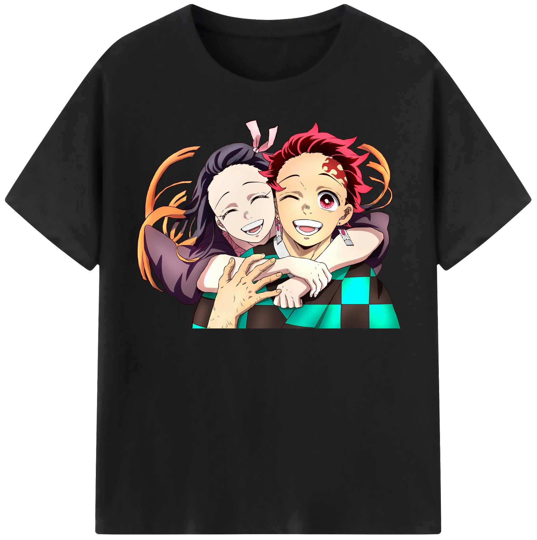 （画像用） 鬼滅の刃（きめつのやいば）竈門 禰󠄀豆子／かまど ねずこ Kamado Nezuko レディースカジュアルプリントTシャツ（綿100％）