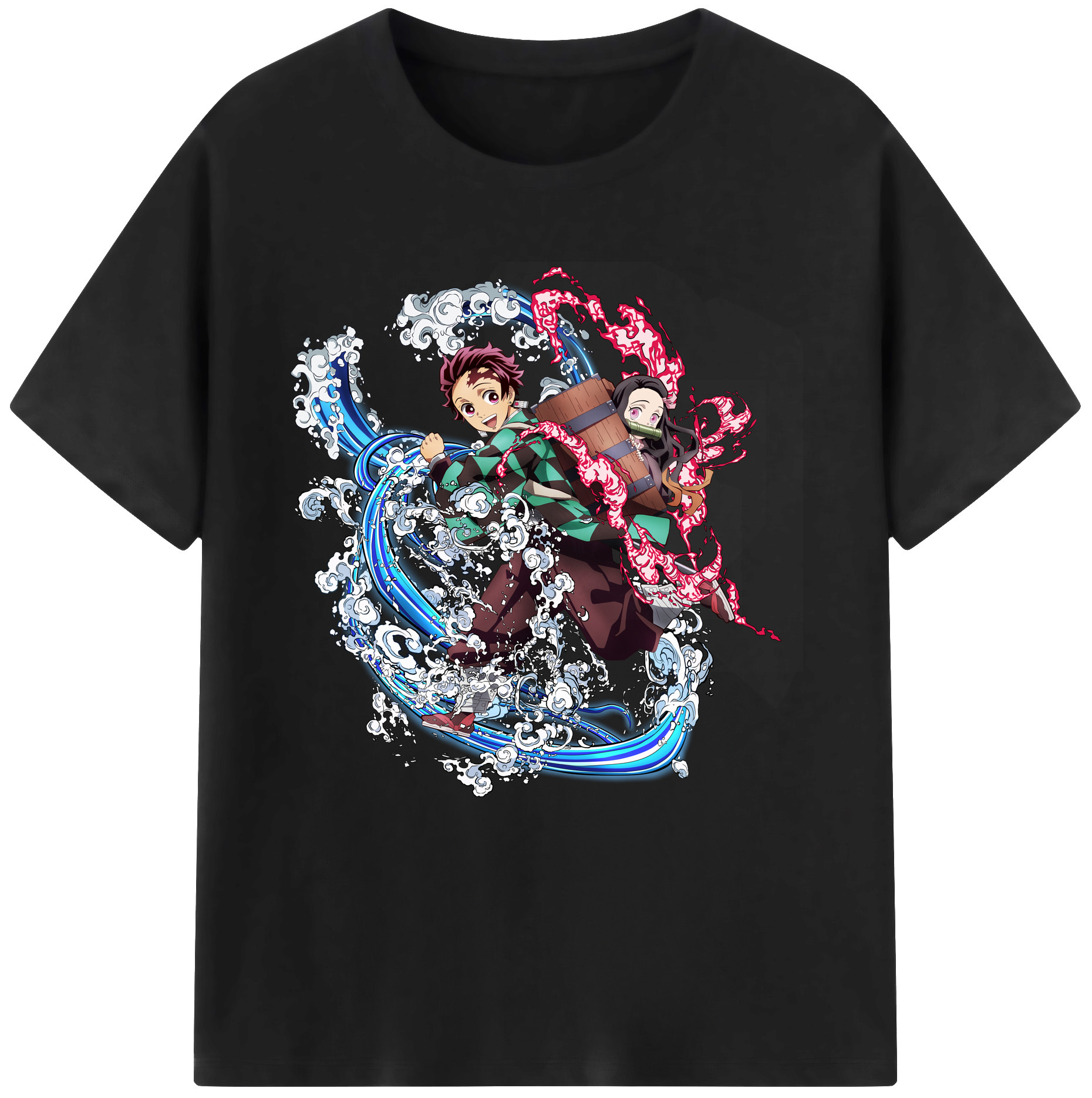 （画像用） 鬼滅の刃（きめつのやいば）竈門 禰󠄀豆子／かまど ねずこ Kamado Nezuko レディースカジュアルプリントTシャツ（綿100％）