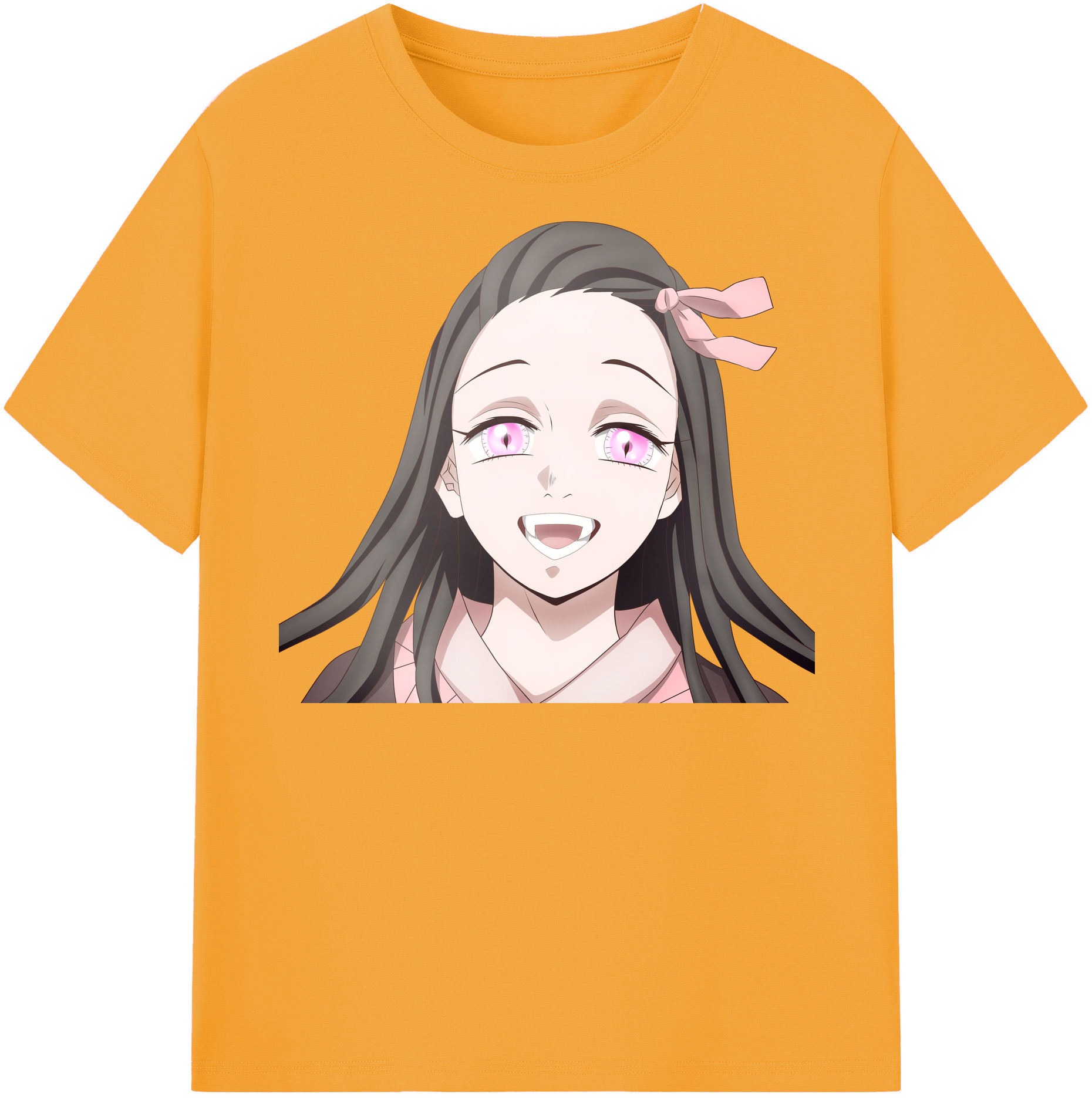 （画像用） 鬼滅の刃（きめつのやいば）竈門 禰󠄀豆子／かまど ねずこ Kamado Nezuko レディースカジュアルプリントTシャツ（綿100％）