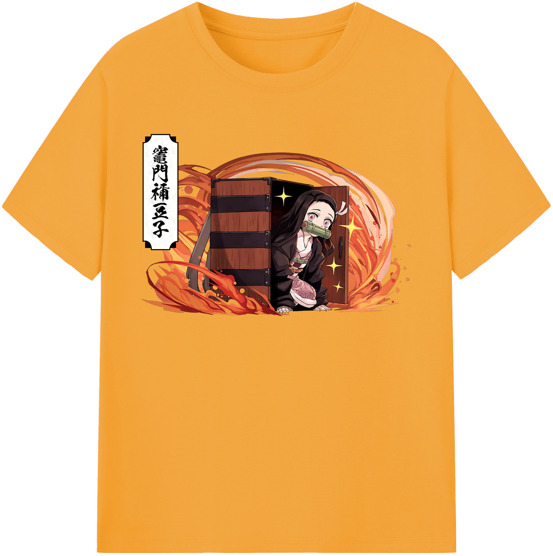 （画像用） 鬼滅の刃（きめつのやいば）竈門 禰󠄀豆子／かまど ねずこ Kamado Nezuko レディースカジュアルプリントTシャツ（綿100％）