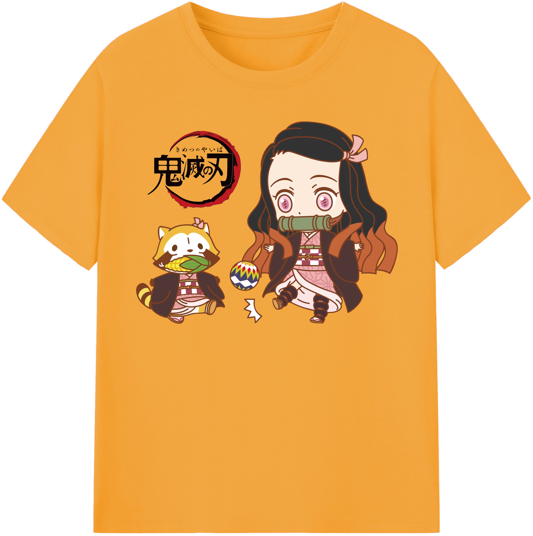 （画像用） 鬼滅の刃（きめつのやいば）竈門 禰󠄀豆子／かまど ねずこ Kamado Nezuko レディースカジュアルプリントTシャツ（綿100％）