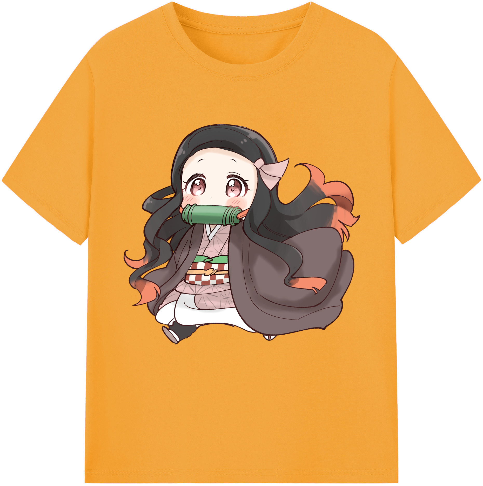 （画像用） 鬼滅の刃（きめつのやいば）竈門 禰󠄀豆子／かまど ねずこ Kamado Nezuko レディースカジュアルプリントTシャツ（綿100％）
