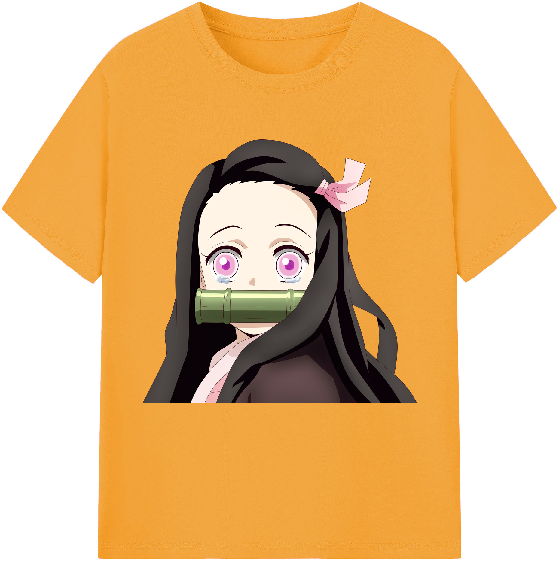 （画像用） 鬼滅の刃（きめつのやいば）竈門 禰󠄀豆子／かまど ねずこ Kamado Nezuko レディースカジュアルプリントTシャツ（綿100％）