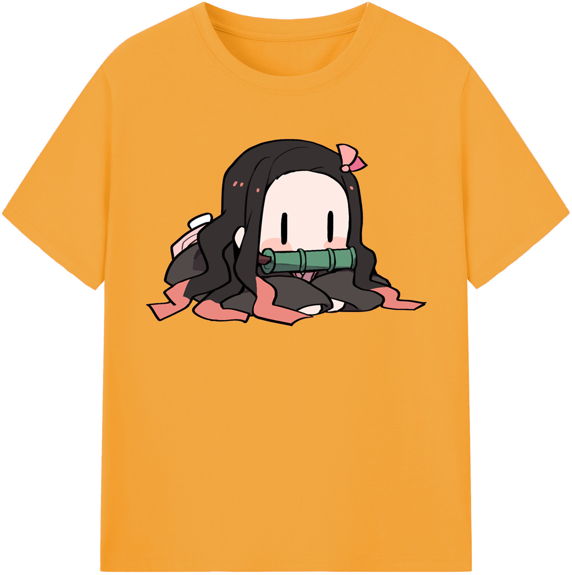 （画像用） 鬼滅の刃（きめつのやいば）竈門 禰󠄀豆子／かまど ねずこ Kamado Nezuko レディースカジュアルプリントTシャツ（綿100％）