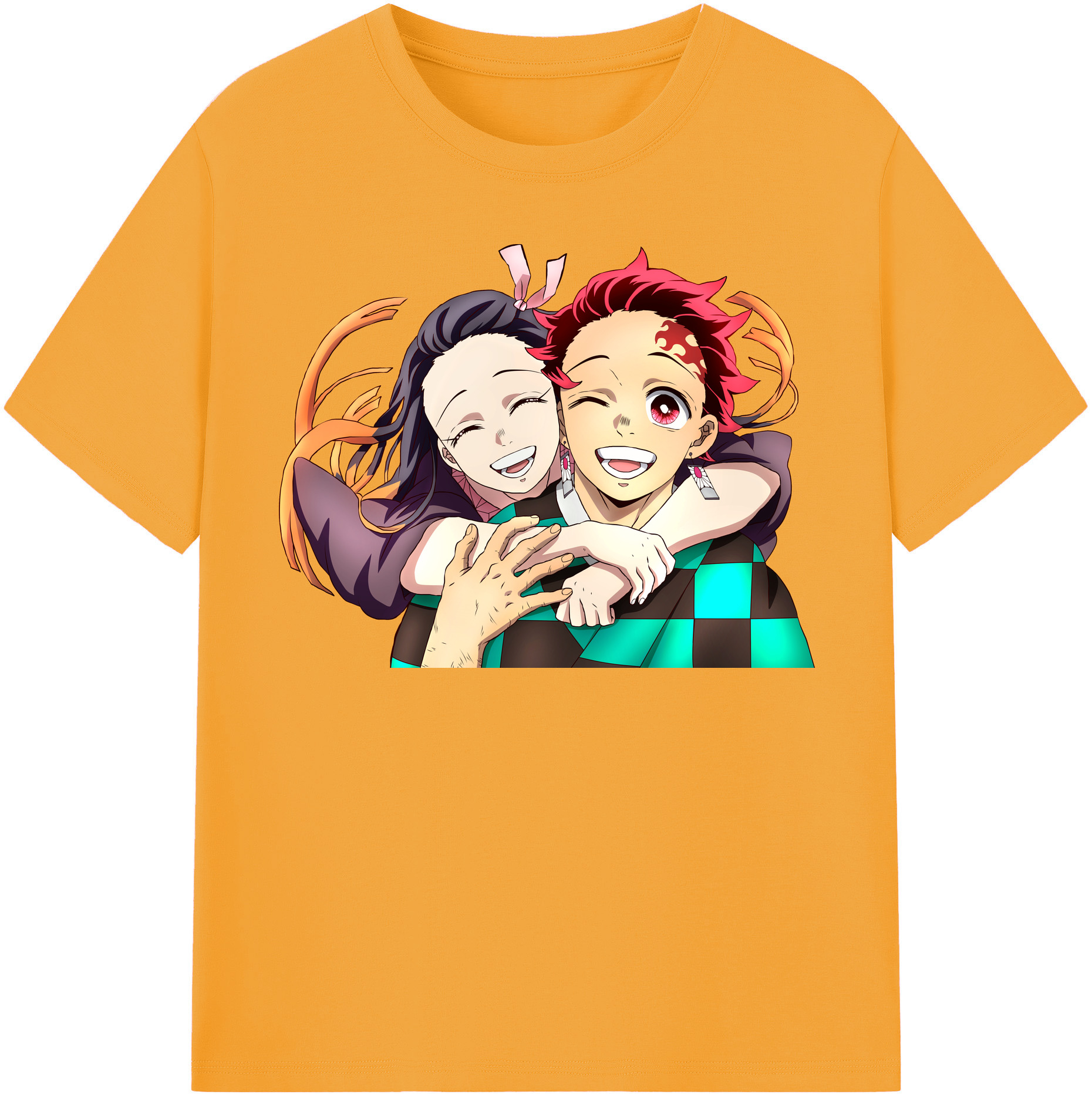 （画像用） 鬼滅の刃（きめつのやいば）竈門 禰󠄀豆子／かまど ねずこ Kamado Nezuko レディースカジュアルプリントTシャツ（綿100％）