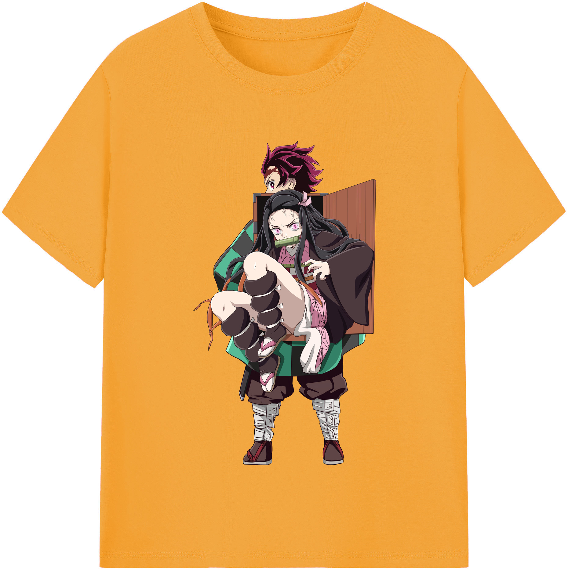 （画像用） 鬼滅の刃（きめつのやいば）竈門 禰󠄀豆子／かまど ねずこ Kamado Nezuko レディースカジュアルプリントTシャツ（綿100％）