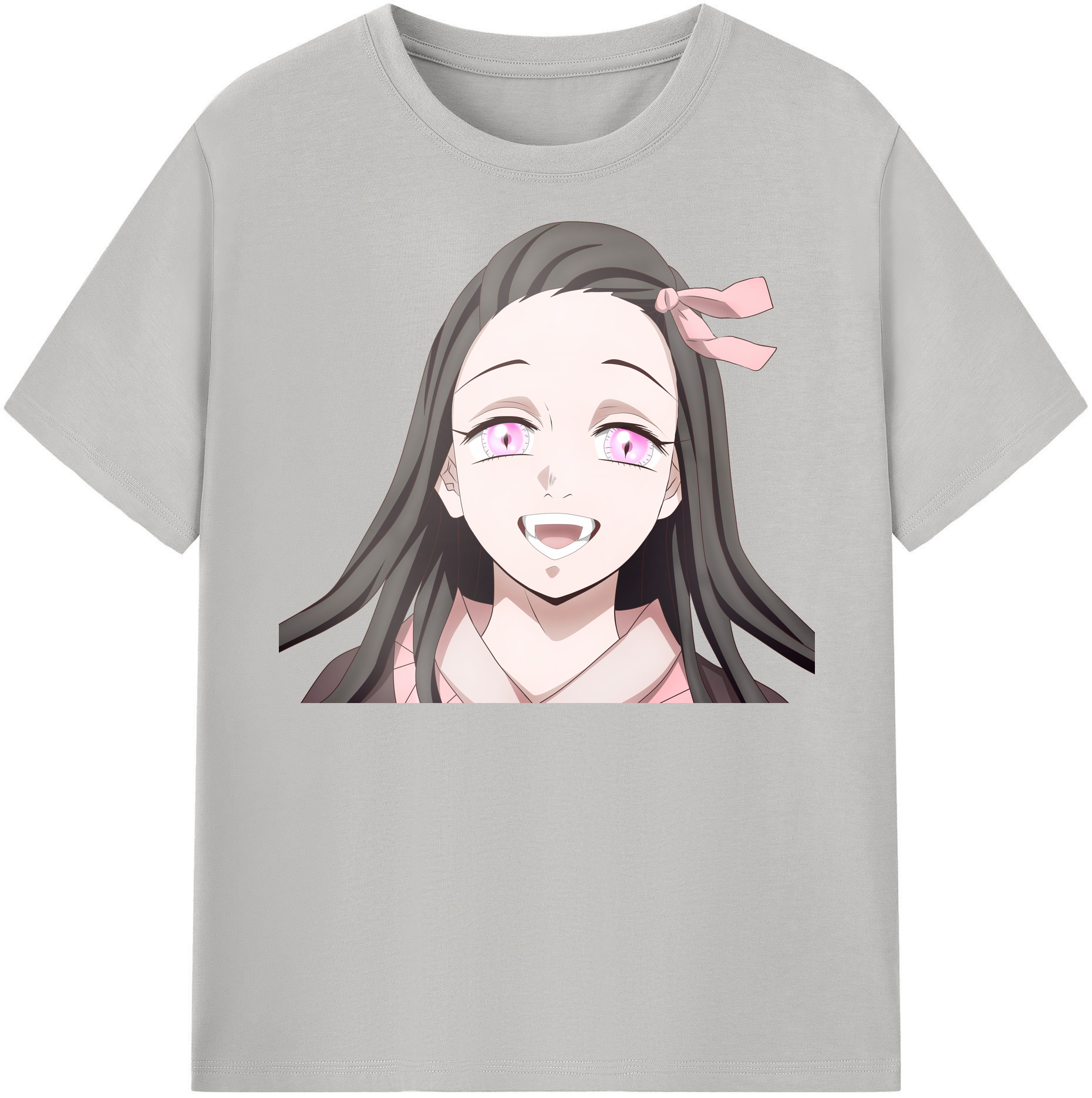 （画像用） 鬼滅の刃（きめつのやいば）竈門 禰󠄀豆子／かまど ねずこ Kamado Nezuko レディースカジュアルプリントTシャツ（綿100％）