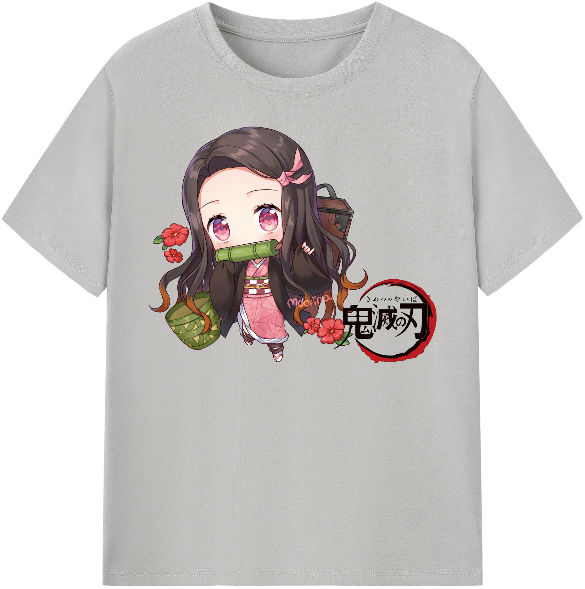 （画像用） 鬼滅の刃（きめつのやいば）竈門 禰󠄀豆子／かまど ねずこ Kamado Nezuko レディースカジュアルプリントTシャツ（綿100％）