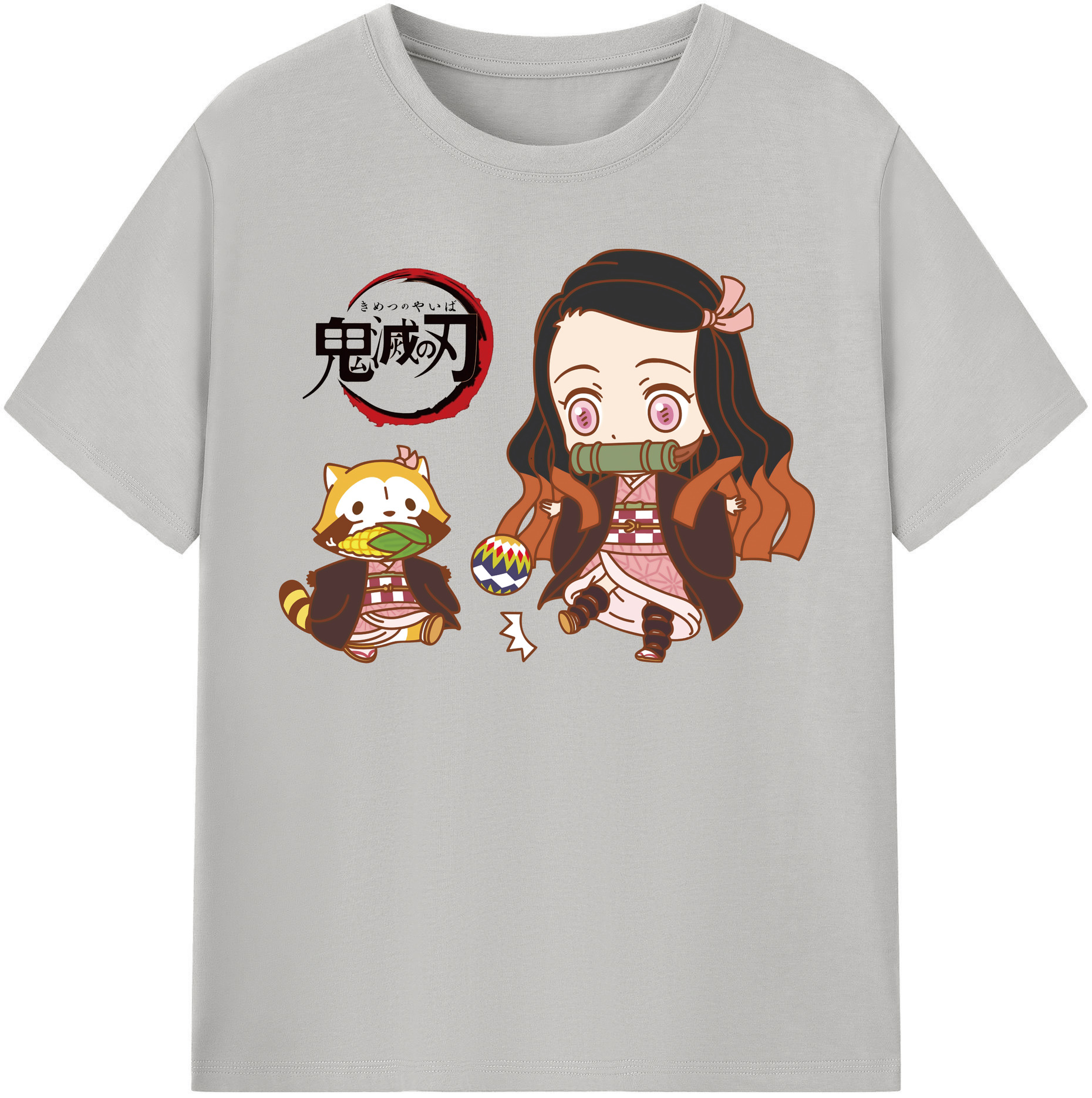 （画像用） 鬼滅の刃（きめつのやいば）竈門 禰󠄀豆子／かまど ねずこ Kamado Nezuko レディースカジュアルプリントTシャツ（綿100％）