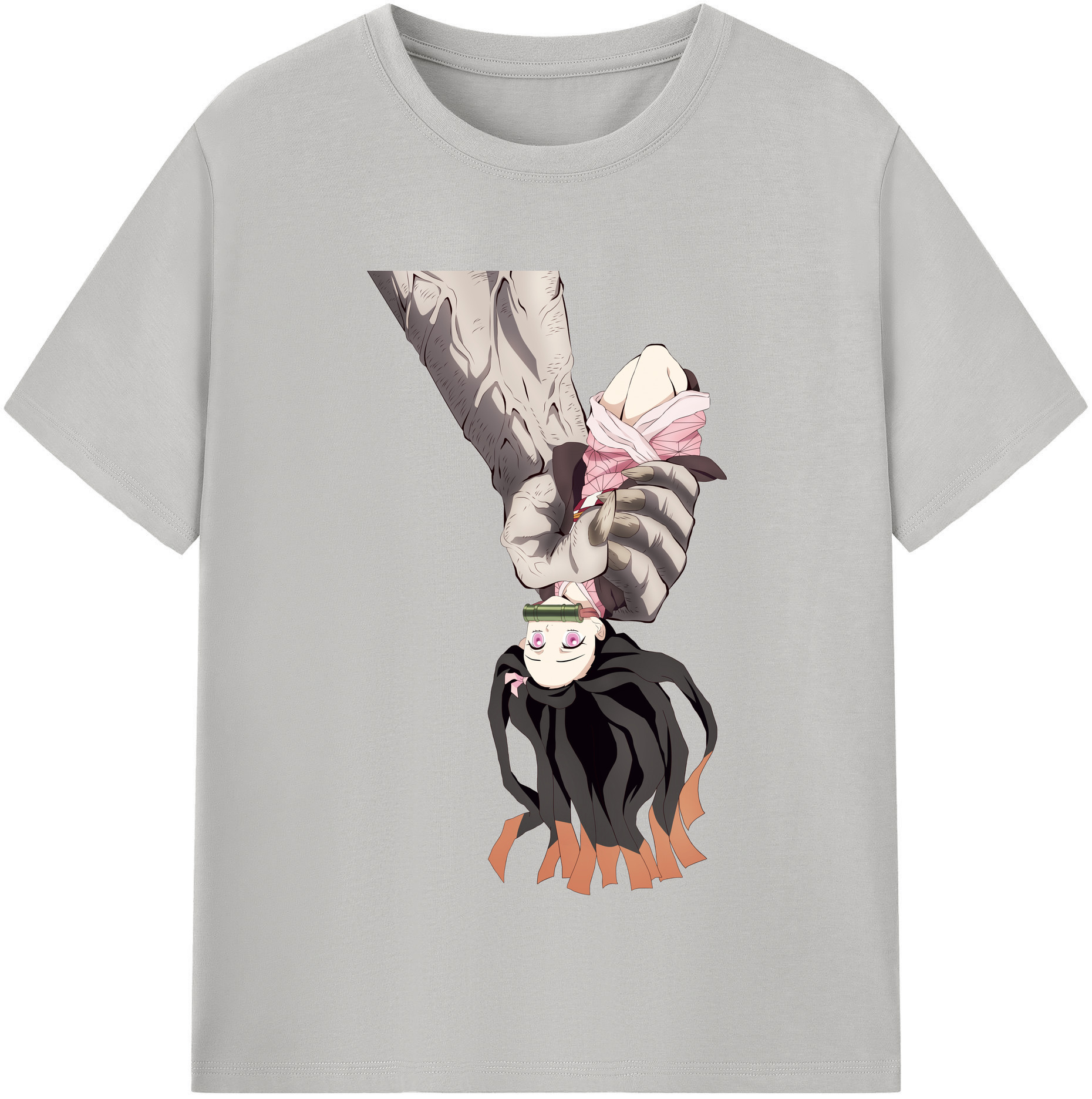 （画像用） 鬼滅の刃（きめつのやいば）竈門 禰󠄀豆子／かまど ねずこ Kamado Nezuko レディースカジュアルプリントTシャツ（綿100％）