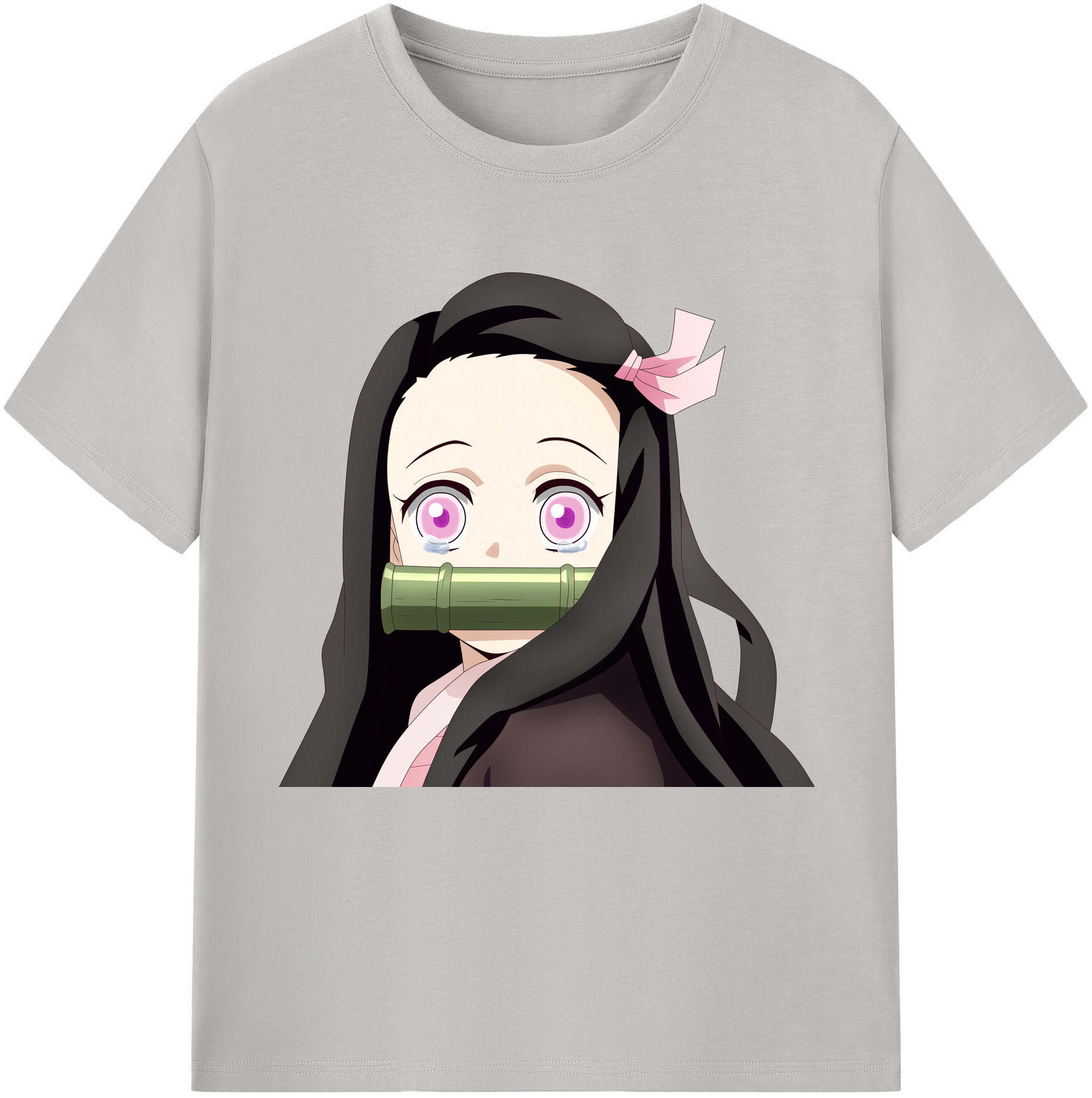 （画像用） 鬼滅の刃（きめつのやいば）竈門 禰󠄀豆子／かまど ねずこ Kamado Nezuko レディースカジュアルプリントTシャツ（綿100％）