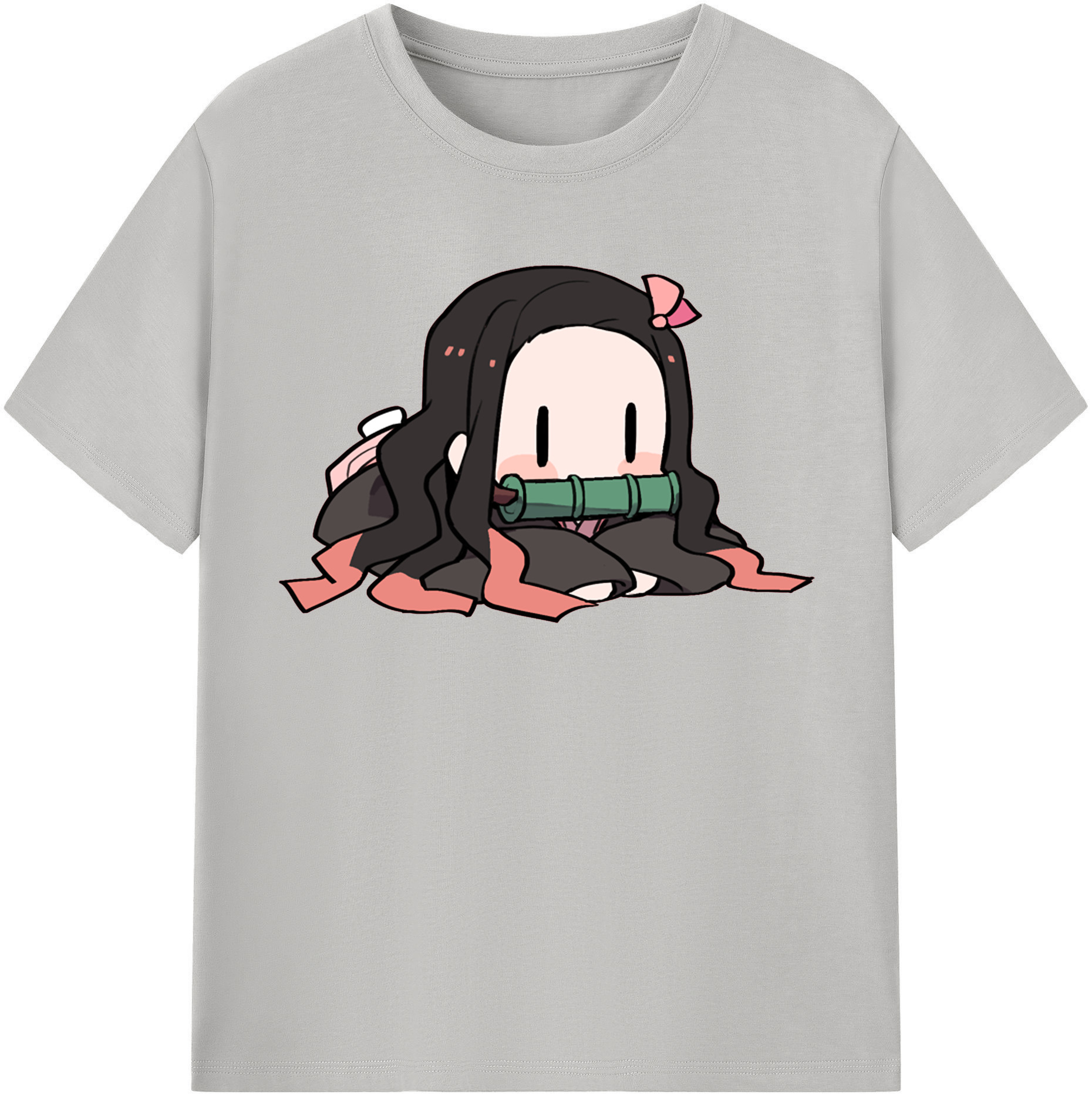 （画像用） 鬼滅の刃（きめつのやいば）竈門 禰󠄀豆子／かまど ねずこ Kamado Nezuko レディースカジュアルプリントTシャツ（綿100％）