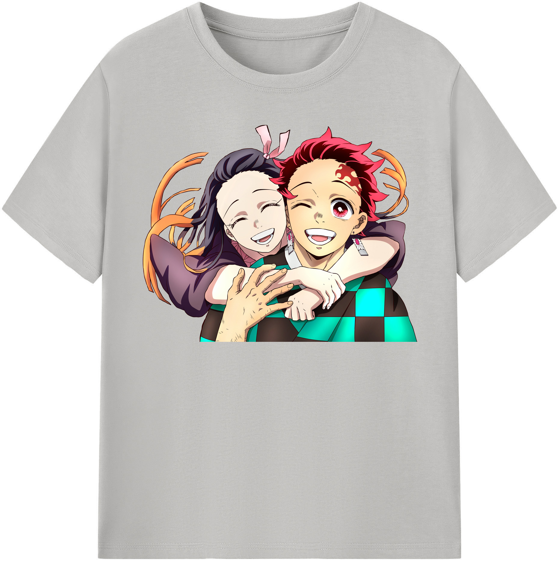 （画像用） 鬼滅の刃（きめつのやいば）竈門 禰󠄀豆子／かまど ねずこ Kamado Nezuko レディースカジュアルプリントTシャツ（綿100％）