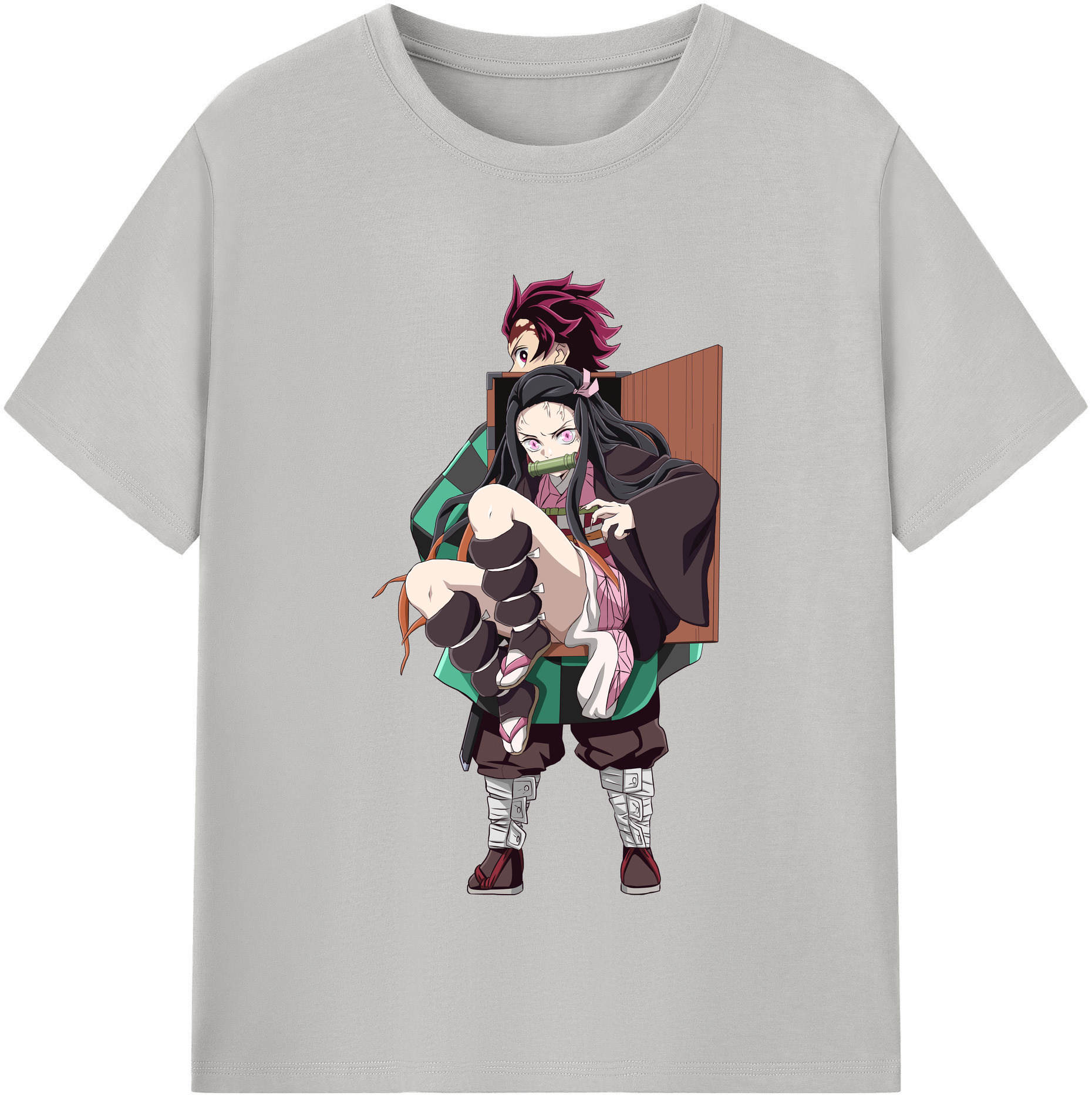 （画像用） 鬼滅の刃（きめつのやいば）竈門 禰󠄀豆子／かまど ねずこ Kamado Nezuko レディースカジュアルプリントTシャツ（綿100％）