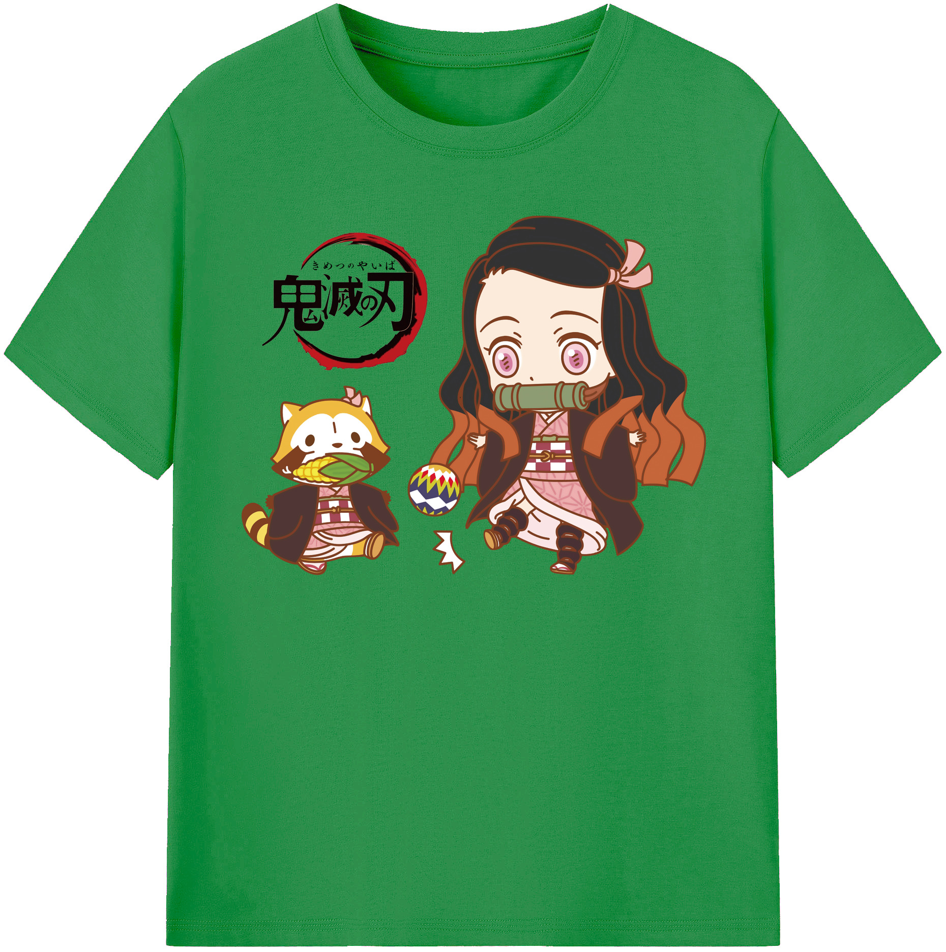 （画像用） 鬼滅の刃（きめつのやいば）竈門 禰󠄀豆子／かまど ねずこ Kamado Nezuko レディースカジュアルプリントTシャツ（綿100％）