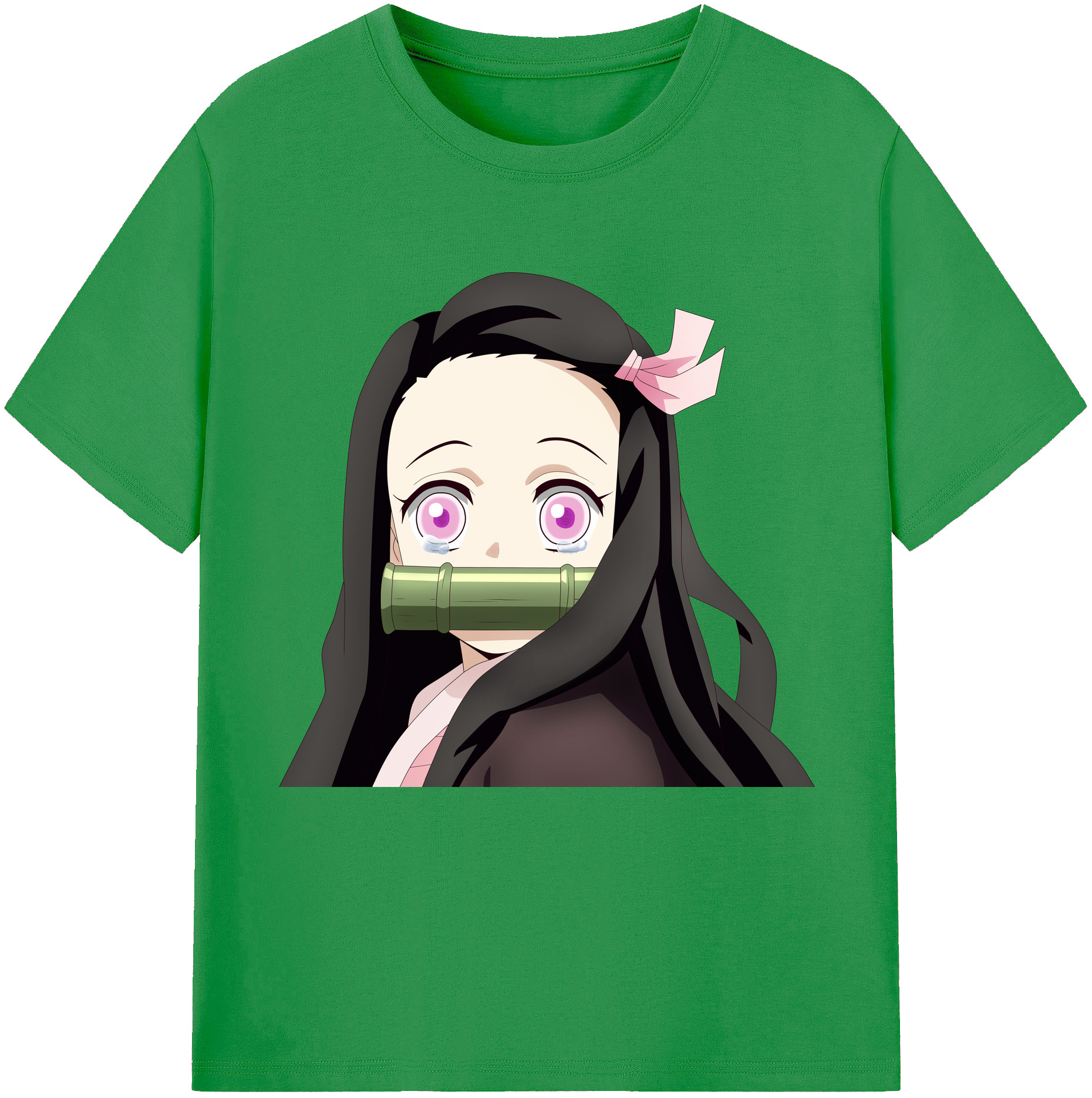 （画像用） 鬼滅の刃（きめつのやいば）竈門 禰󠄀豆子／かまど ねずこ Kamado Nezuko レディースカジュアルプリントTシャツ（綿100％）