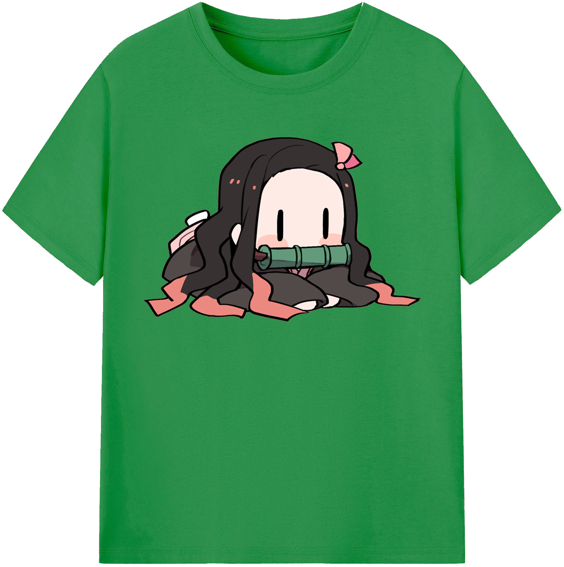 （画像用） 鬼滅の刃（きめつのやいば）竈門 禰󠄀豆子／かまど ねずこ Kamado Nezuko レディースカジュアルプリントTシャツ（綿100％）