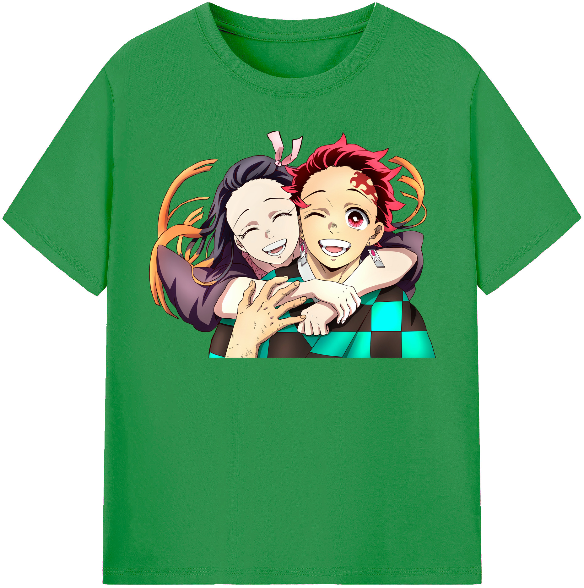 （画像用） 鬼滅の刃（きめつのやいば）竈門 禰󠄀豆子／かまど ねずこ Kamado Nezuko レディースカジュアルプリントTシャツ（綿100％）