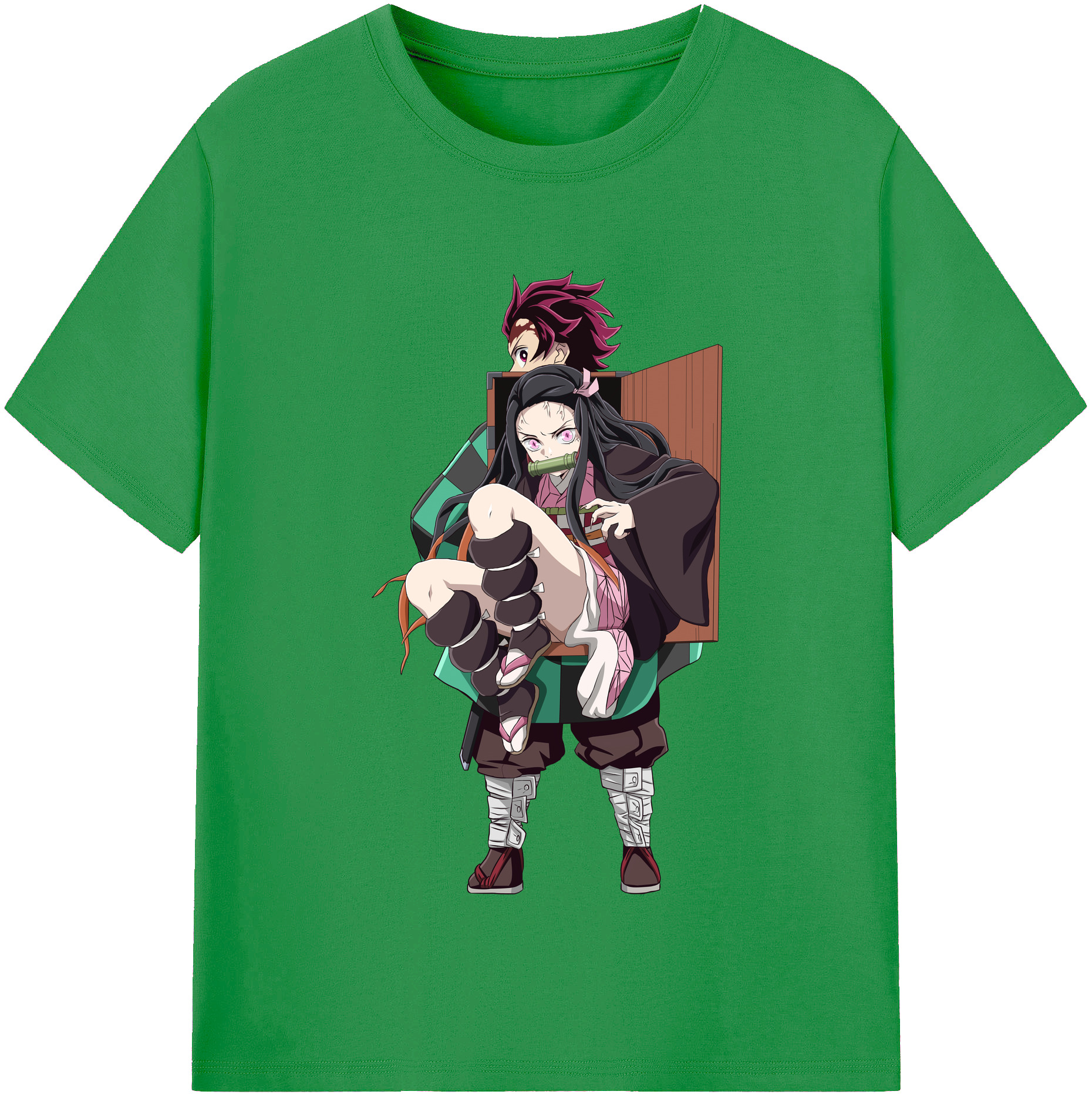 （画像用） 鬼滅の刃（きめつのやいば）竈門 禰󠄀豆子／かまど ねずこ Kamado Nezuko レディースカジュアルプリントTシャツ（綿100％）