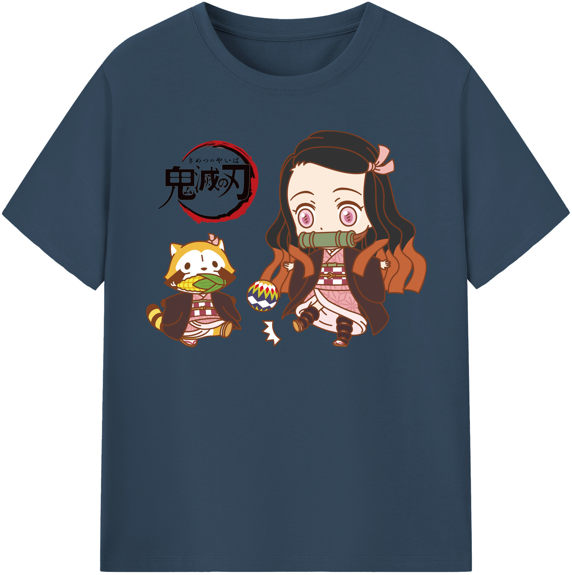 （画像用） 鬼滅の刃（きめつのやいば）竈門 禰󠄀豆子／かまど ねずこ Kamado Nezuko レディースカジュアルプリントTシャツ（綿100％）
