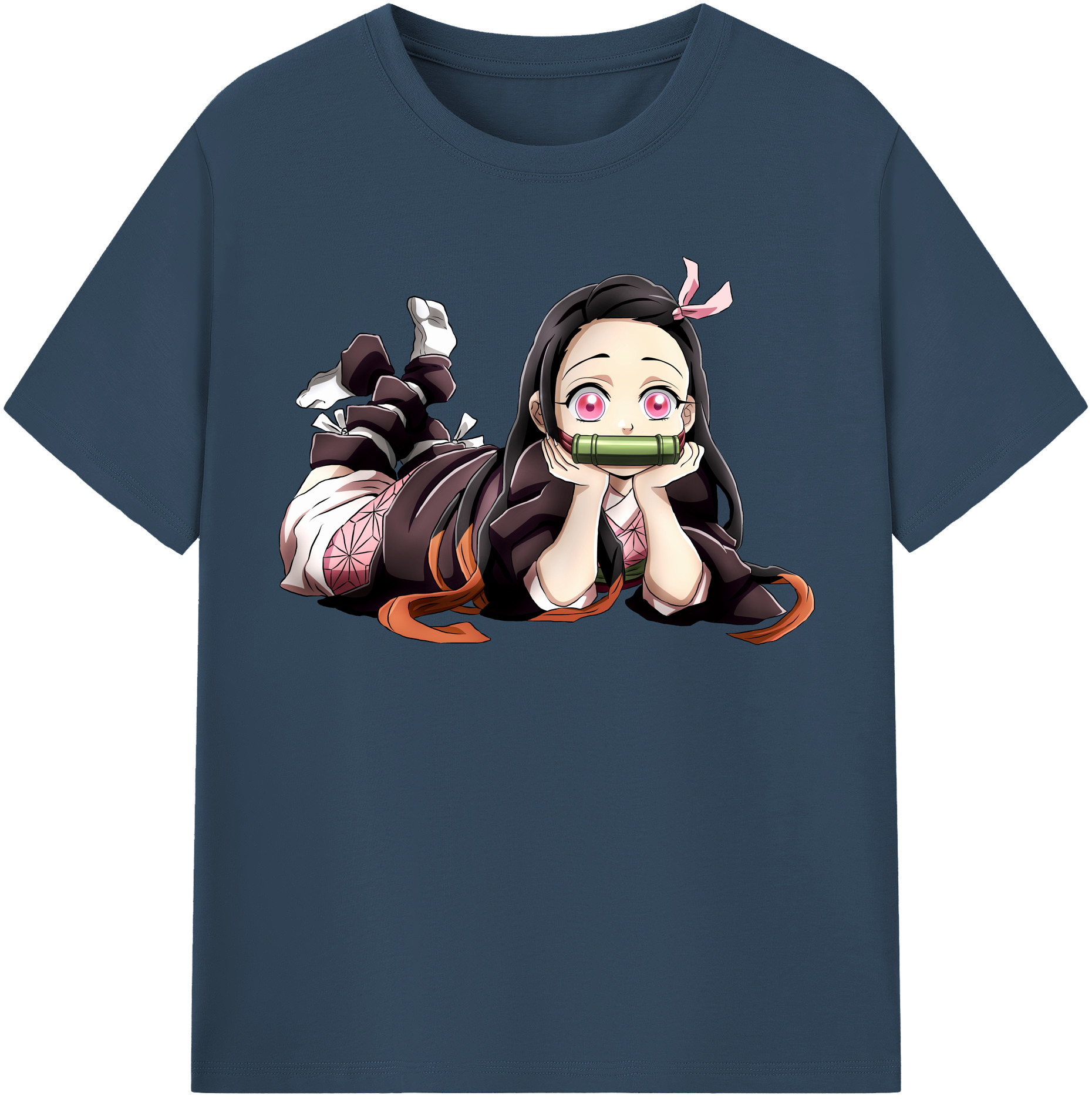 （画像用） 鬼滅の刃（きめつのやいば）竈門 禰󠄀豆子／かまど ねずこ Kamado Nezuko レディースカジュアルプリントTシャツ（綿100％）
