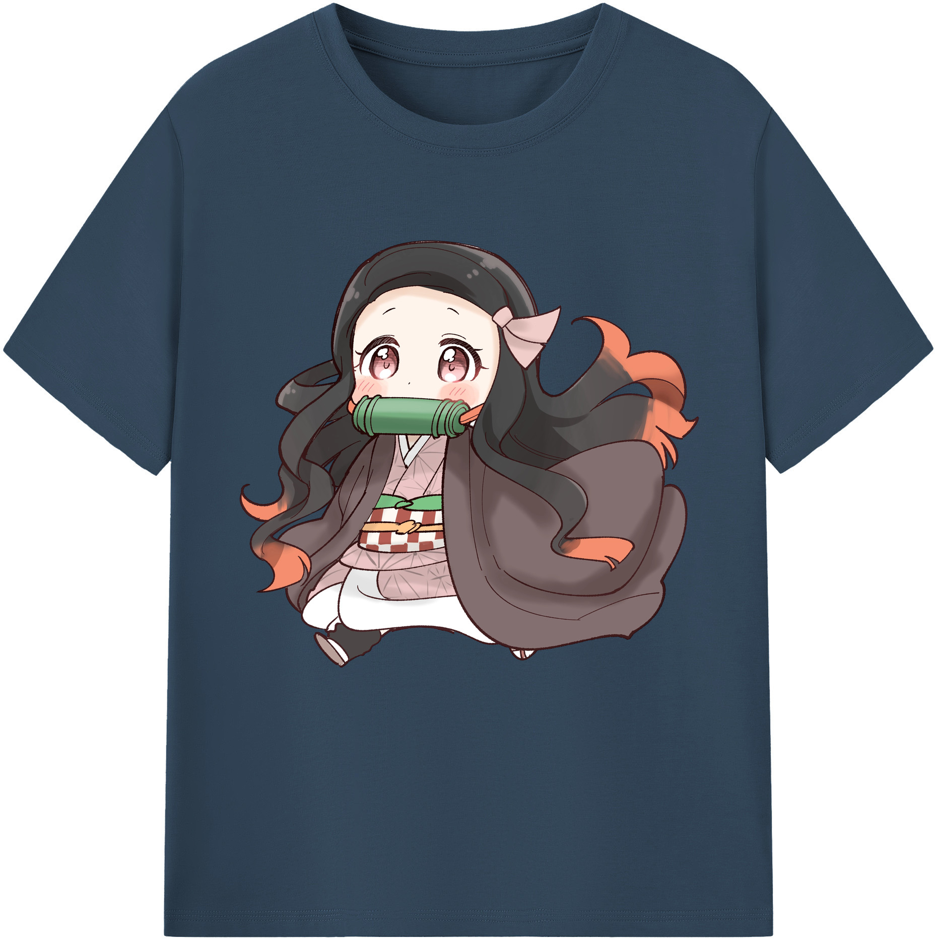 （画像用） 鬼滅の刃（きめつのやいば）竈門 禰󠄀豆子／かまど ねずこ Kamado Nezuko レディースカジュアルプリントTシャツ（綿100％）