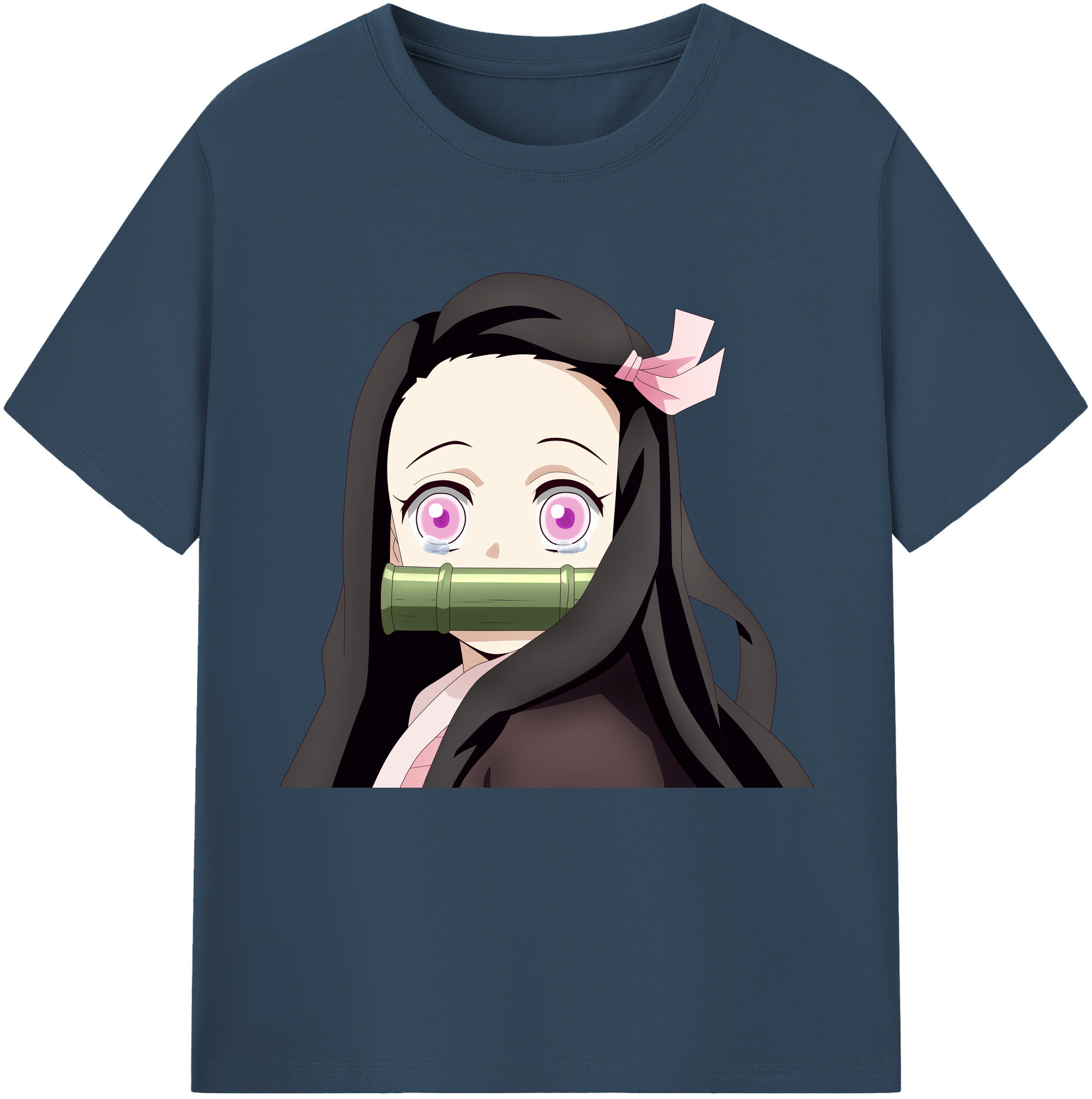 （画像用） 鬼滅の刃（きめつのやいば）竈門 禰󠄀豆子／かまど ねずこ Kamado Nezuko レディースカジュアルプリントTシャツ（綿100％）