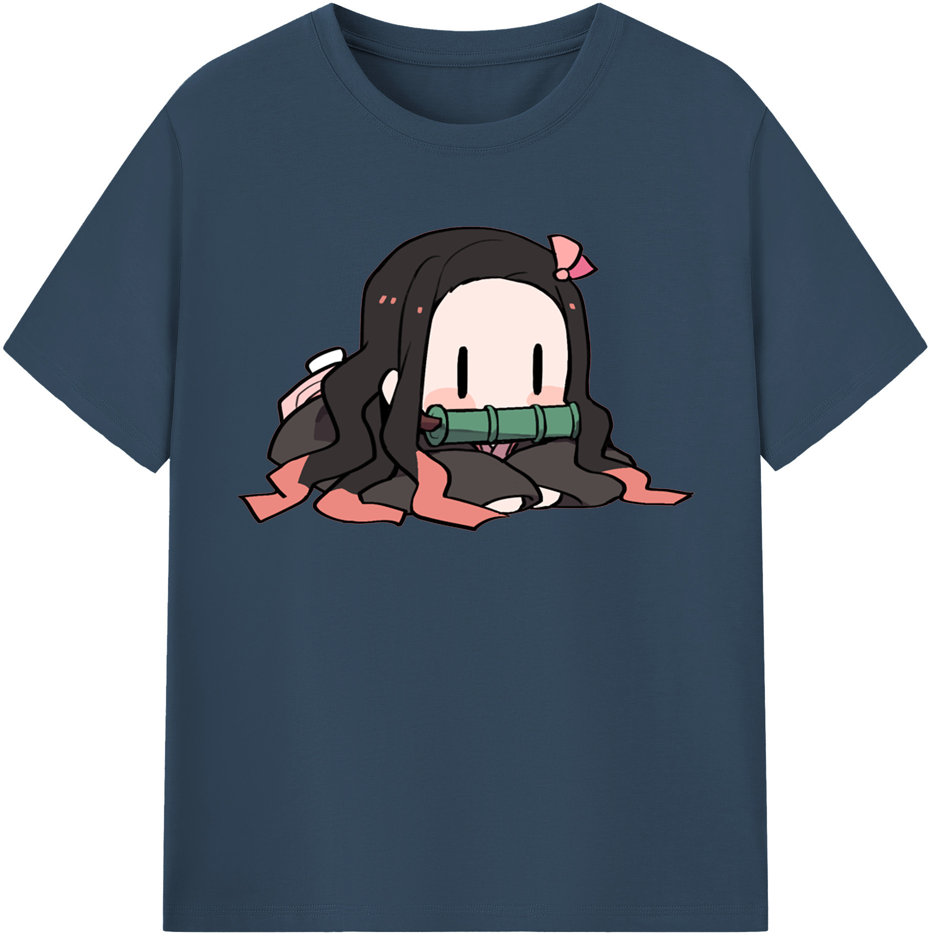 （画像用） 鬼滅の刃（きめつのやいば）竈門 禰󠄀豆子／かまど ねずこ Kamado Nezuko レディースカジュアルプリントTシャツ（綿100％）
