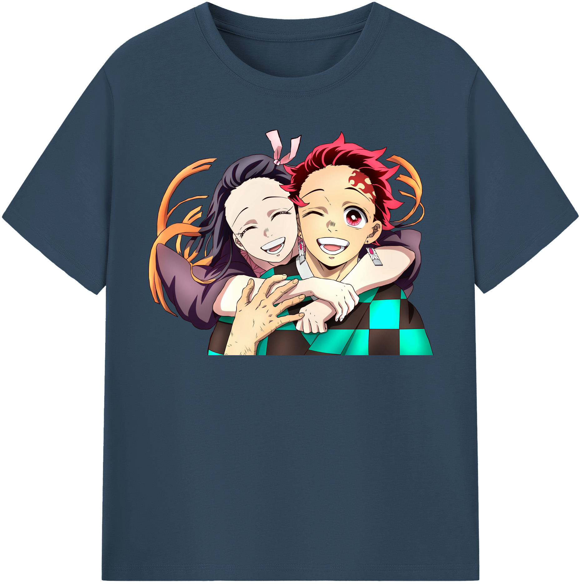 （画像用） 鬼滅の刃（きめつのやいば）竈門 禰󠄀豆子／かまど ねずこ Kamado Nezuko レディースカジュアルプリントTシャツ（綿100％）