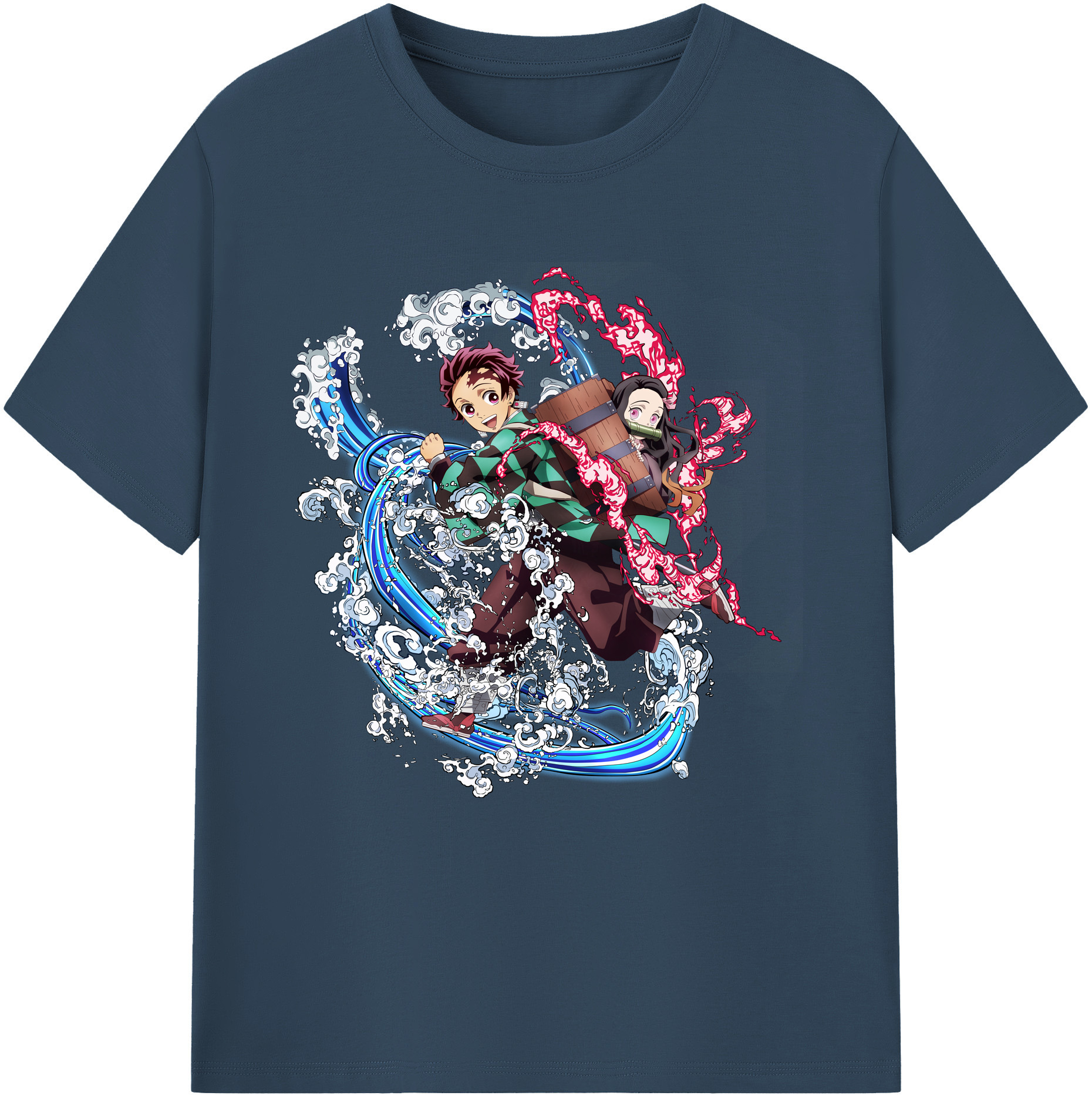 （画像用） 鬼滅の刃（きめつのやいば）竈門 禰󠄀豆子／かまど ねずこ Kamado Nezuko レディースカジュアルプリントTシャツ（綿100％）