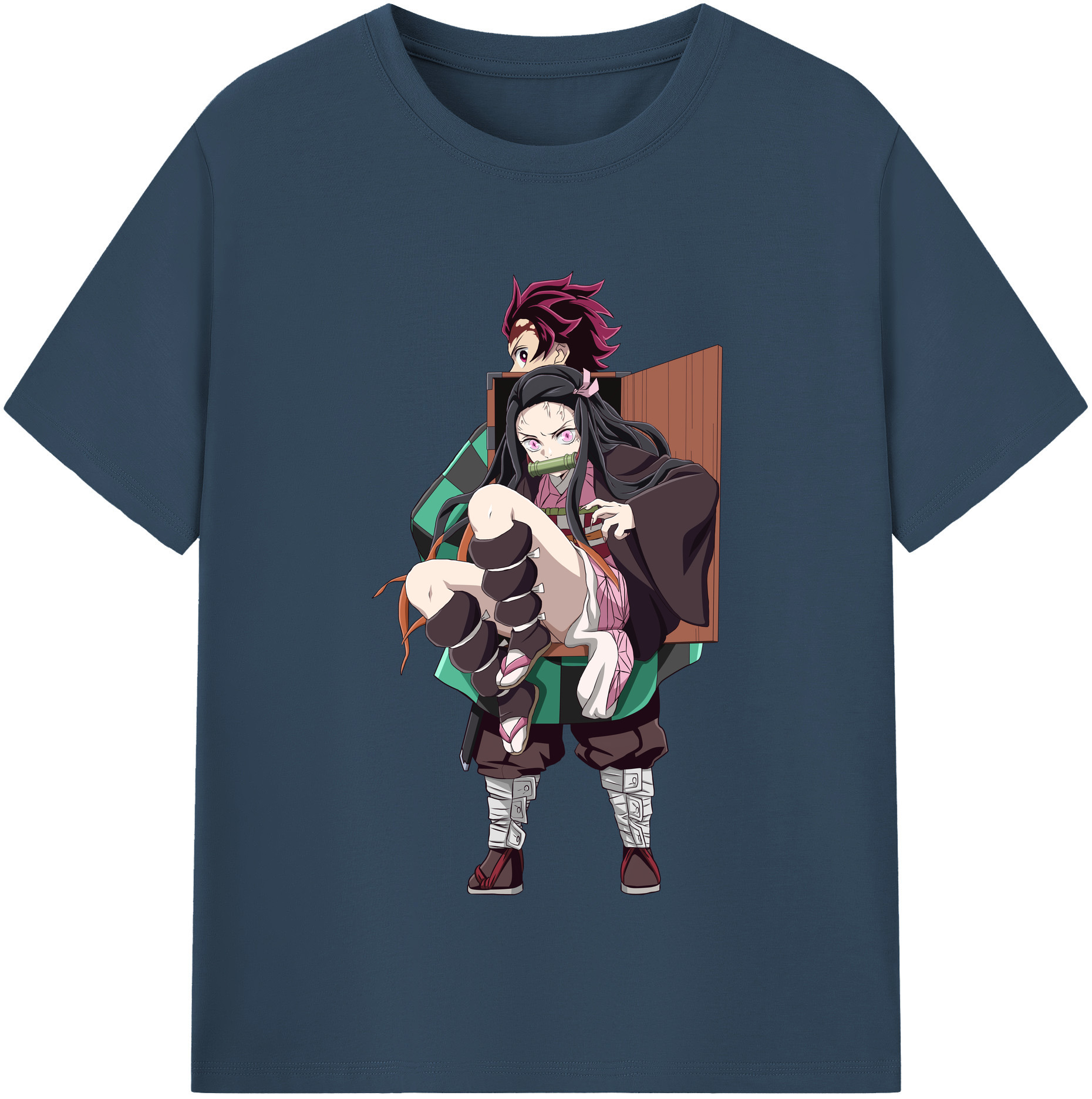 （画像用） 鬼滅の刃（きめつのやいば）竈門 禰󠄀豆子／かまど ねずこ Kamado Nezuko レディースカジュアルプリントTシャツ（綿100％）