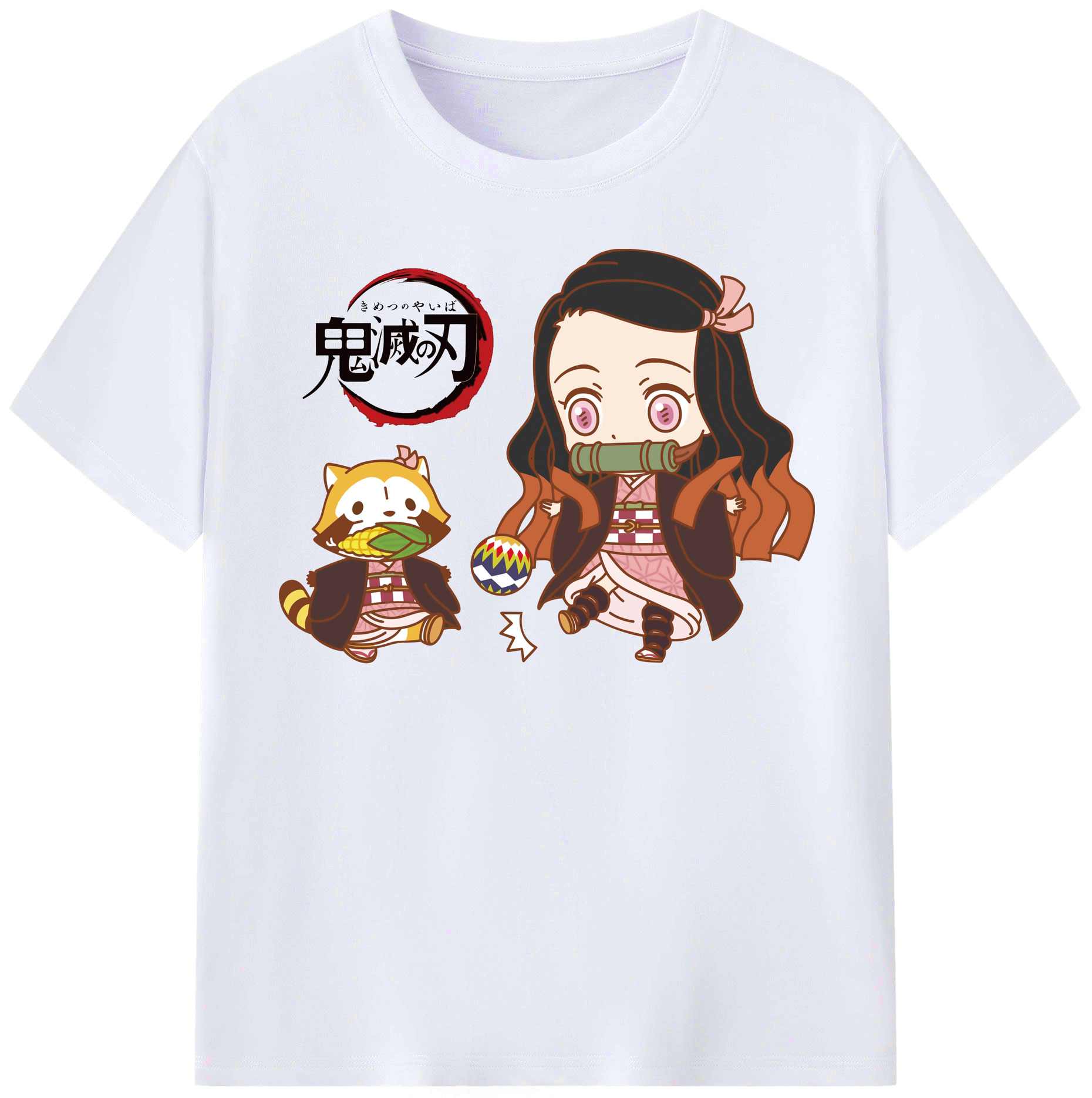 （画像用） 鬼滅の刃（きめつのやいば）竈門 禰󠄀豆子／かまど ねずこ Kamado Nezuko レディースカジュアルプリントTシャツ（綿100％）