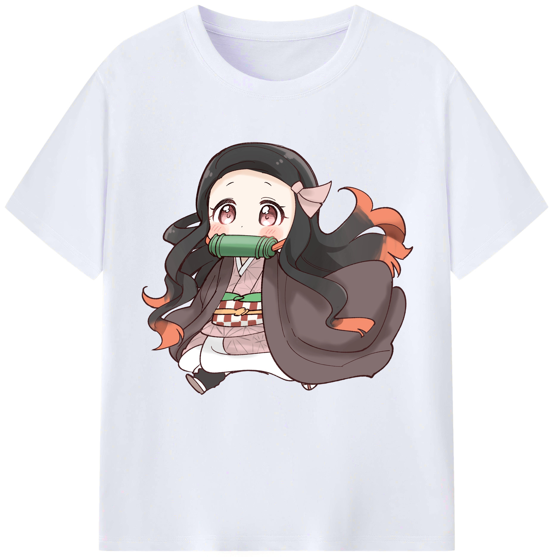 （画像用） 鬼滅の刃（きめつのやいば）竈門 禰󠄀豆子／かまど ねずこ Kamado Nezuko レディースカジュアルプリントTシャツ（綿100％）