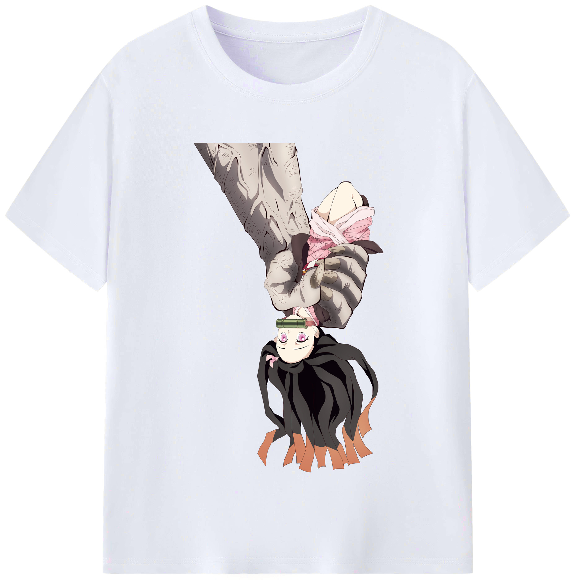 （画像用） 鬼滅の刃（きめつのやいば）竈門 禰󠄀豆子／かまど ねずこ Kamado Nezuko レディースカジュアルプリントTシャツ（綿100％）