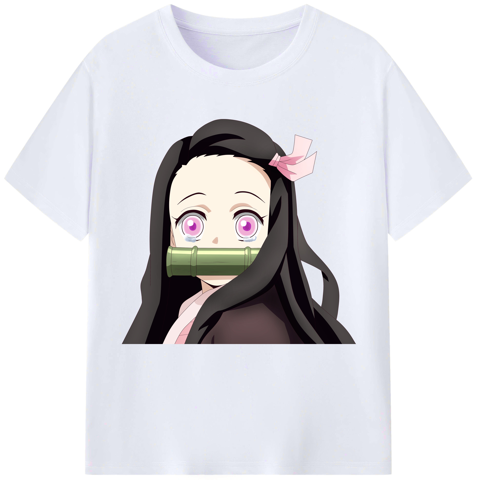 （画像用） 鬼滅の刃（きめつのやいば）竈門 禰󠄀豆子／かまど ねずこ Kamado Nezuko レディースカジュアルプリントTシャツ（綿100％）