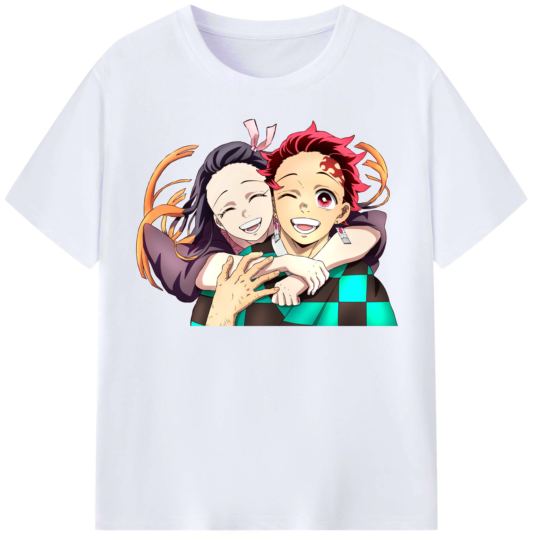 （画像用） 鬼滅の刃（きめつのやいば）竈門 禰󠄀豆子／かまど ねずこ Kamado Nezuko レディースカジュアルプリントTシャツ（綿100％）