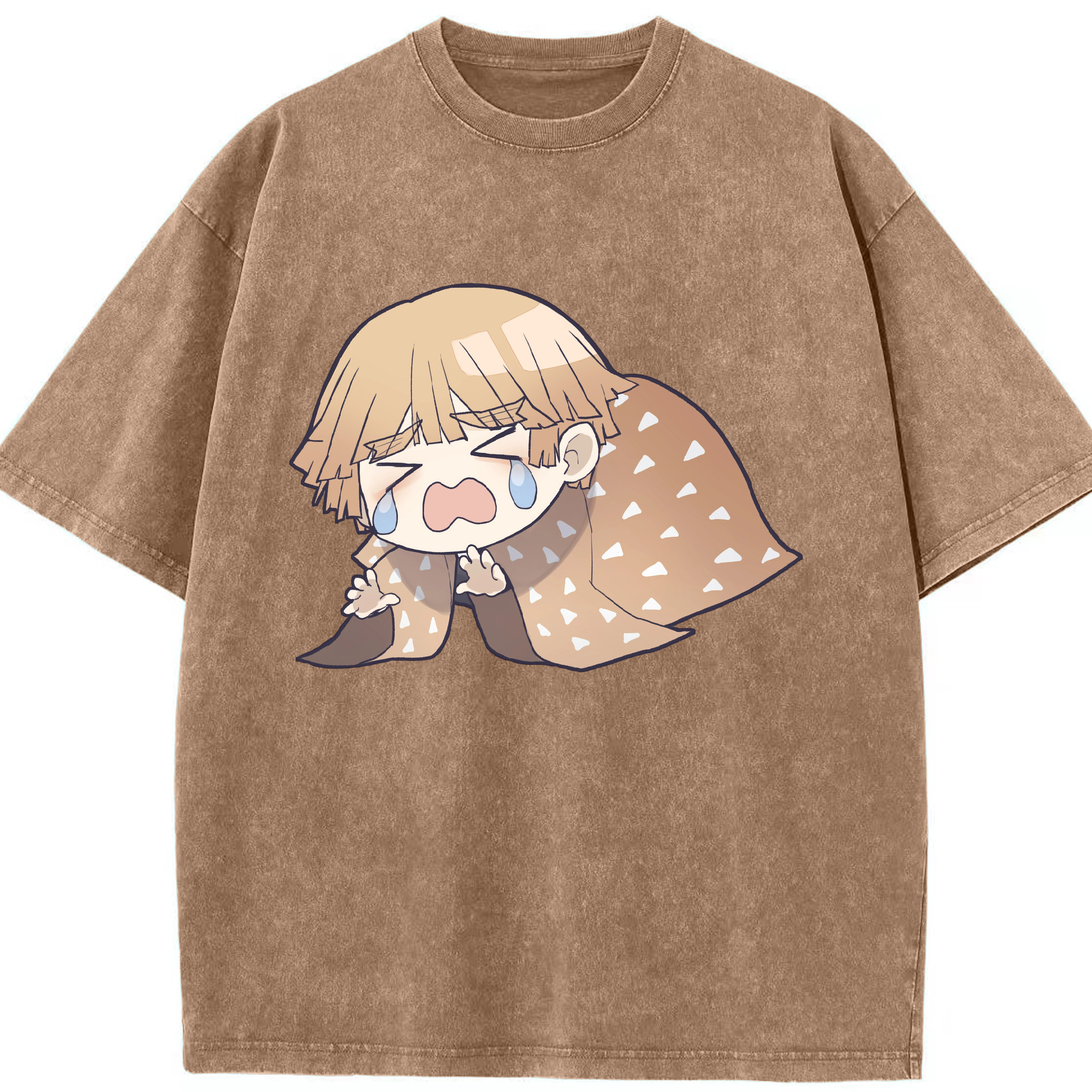 （画像用） 鬼滅の刃（きめつのやいば）我妻 善逸／あがつま ぜんいつ Agatsuma Zenitsu 綿100% ヴィンテージ風 半袖Tシャツ（フロントプリント）