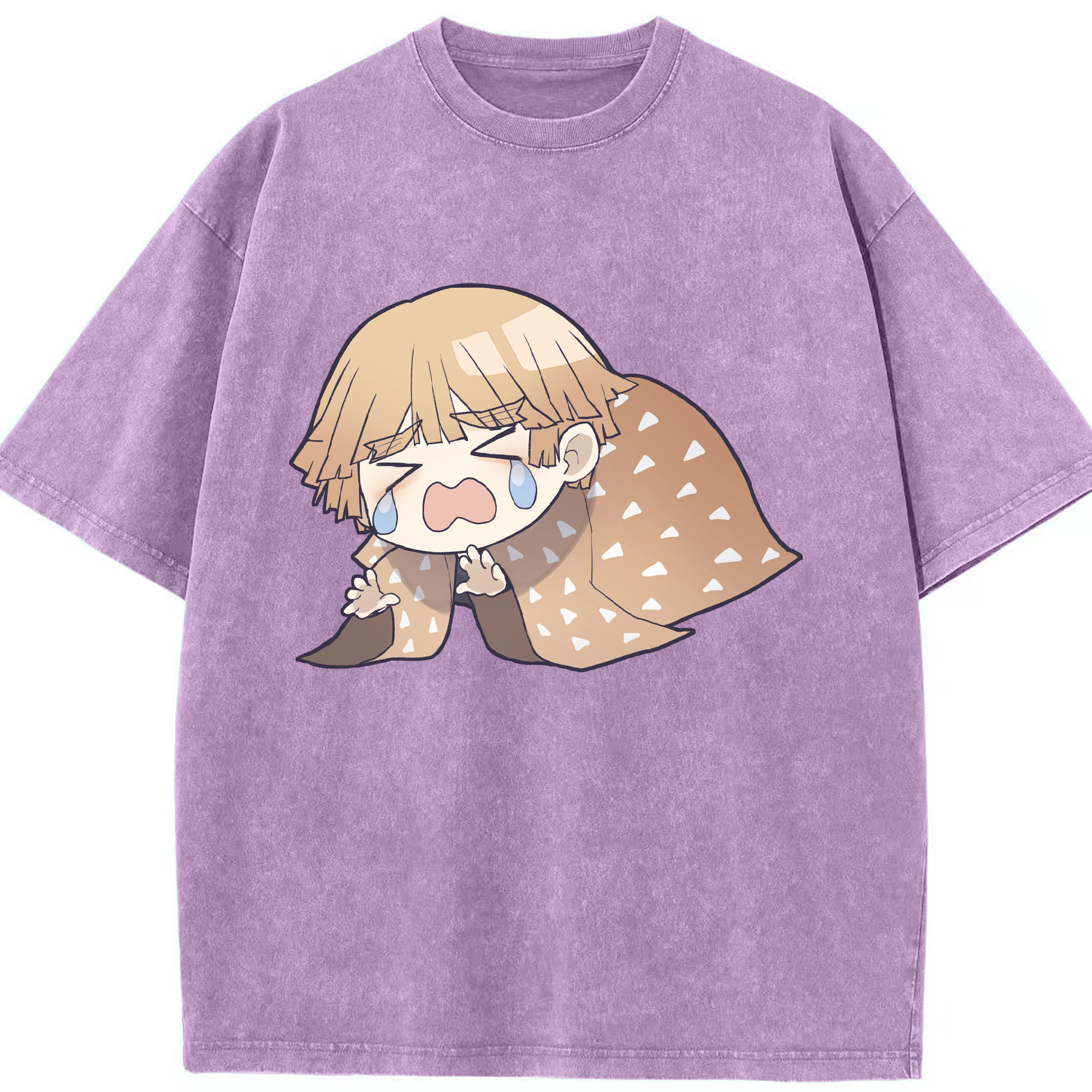 （画像用） 鬼滅の刃（きめつのやいば）我妻 善逸／あがつま ぜんいつ Agatsuma Zenitsu 綿100% ヴィンテージ風 半袖Tシャツ（フロントプリント）