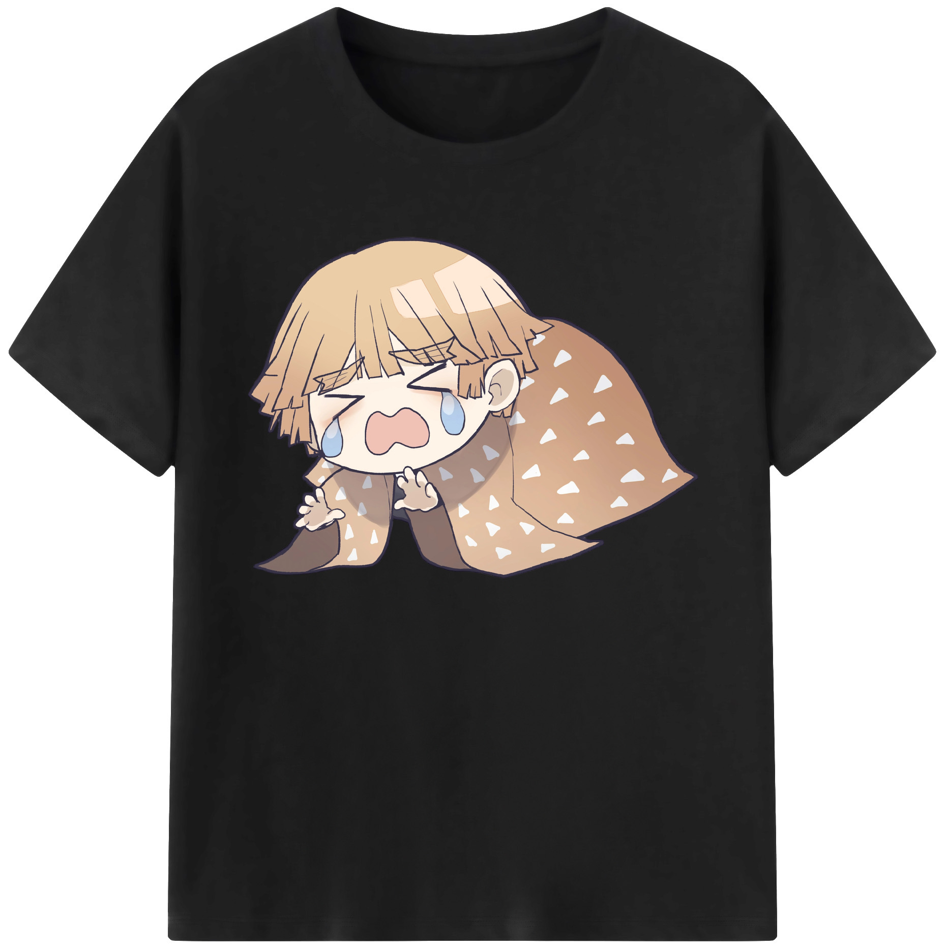 （画像用） 鬼滅の刃（きめつのやいば）我妻 善逸／あがつま ぜんいつ Agatsuma Zenitsu 綿100％ メンズ半袖Tシャツ｜肌触りやわらか＆通気性