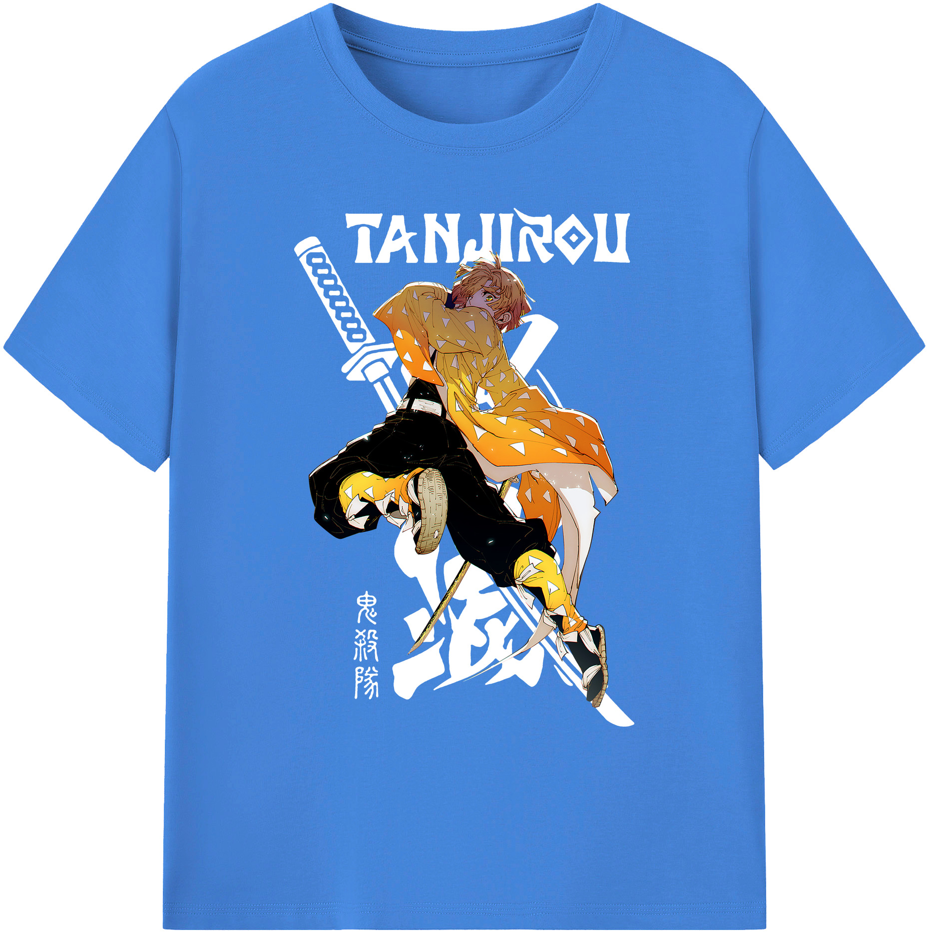 （画像用） 鬼滅の刃（きめつのやいば）我妻 善逸／あがつま ぜんいつ Agatsuma Zenitsu 綿100％ メンズ半袖Tシャツ｜肌触りやわらか＆通気性