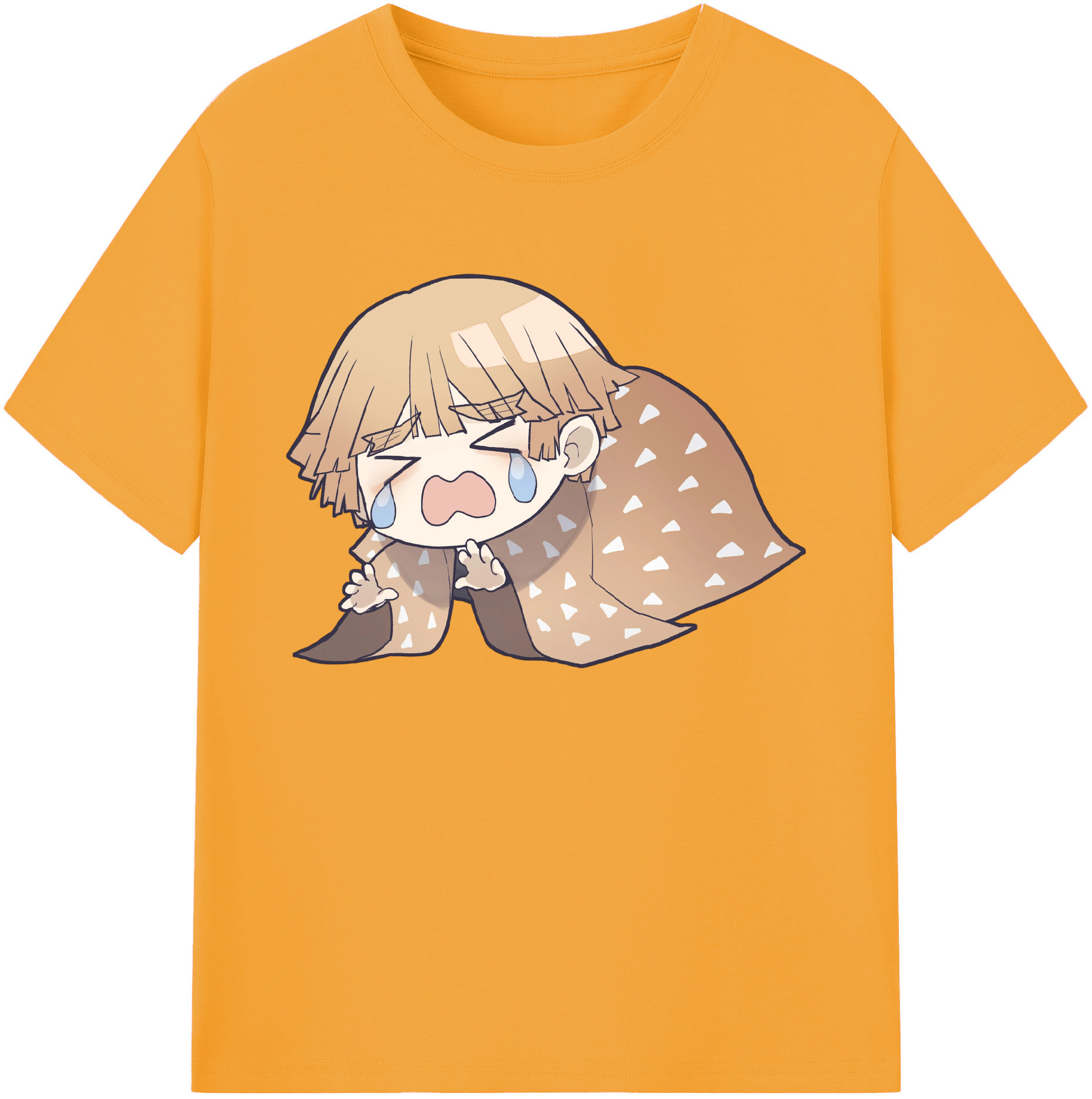 （画像用） 鬼滅の刃（きめつのやいば）我妻 善逸／あがつま ぜんいつ Agatsuma Zenitsu 綿100％ メンズ半袖Tシャツ｜肌触りやわらか＆通気性