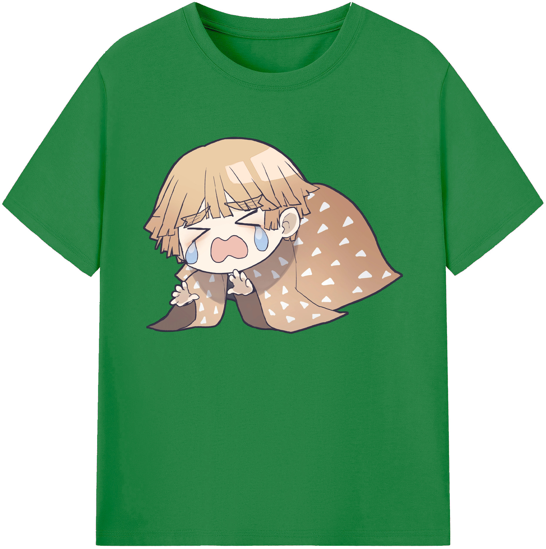 （画像用） 鬼滅の刃（きめつのやいば）我妻 善逸／あがつま ぜんいつ Agatsuma Zenitsu 綿100％ メンズ半袖Tシャツ｜肌触りやわらか＆通気性