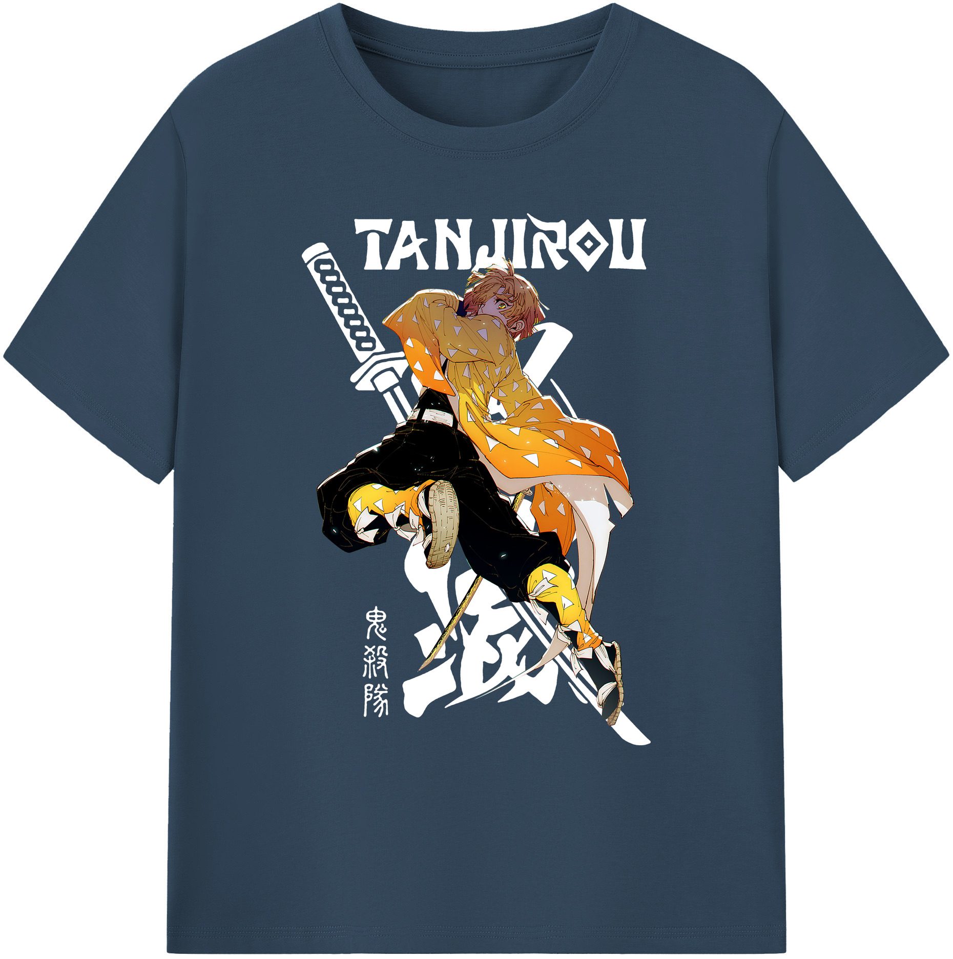 （画像用） 鬼滅の刃（きめつのやいば）我妻 善逸／あがつま ぜんいつ Agatsuma Zenitsu 綿100％ メンズ半袖Tシャツ｜肌触りやわらか＆通気性