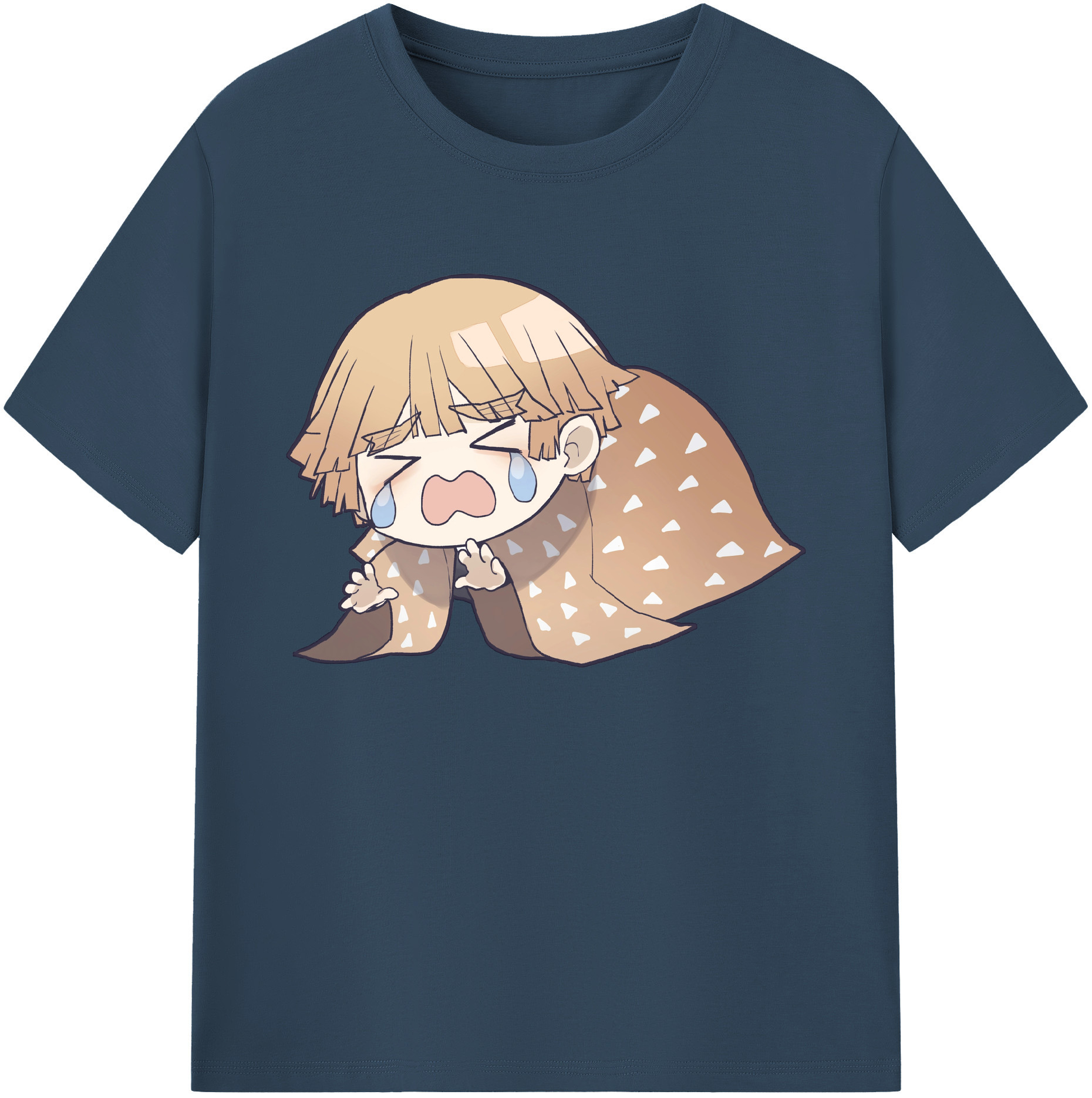 （画像用） 鬼滅の刃（きめつのやいば）我妻 善逸／あがつま ぜんいつ Agatsuma Zenitsu 綿100％ メンズ半袖Tシャツ｜肌触りやわらか＆通気性