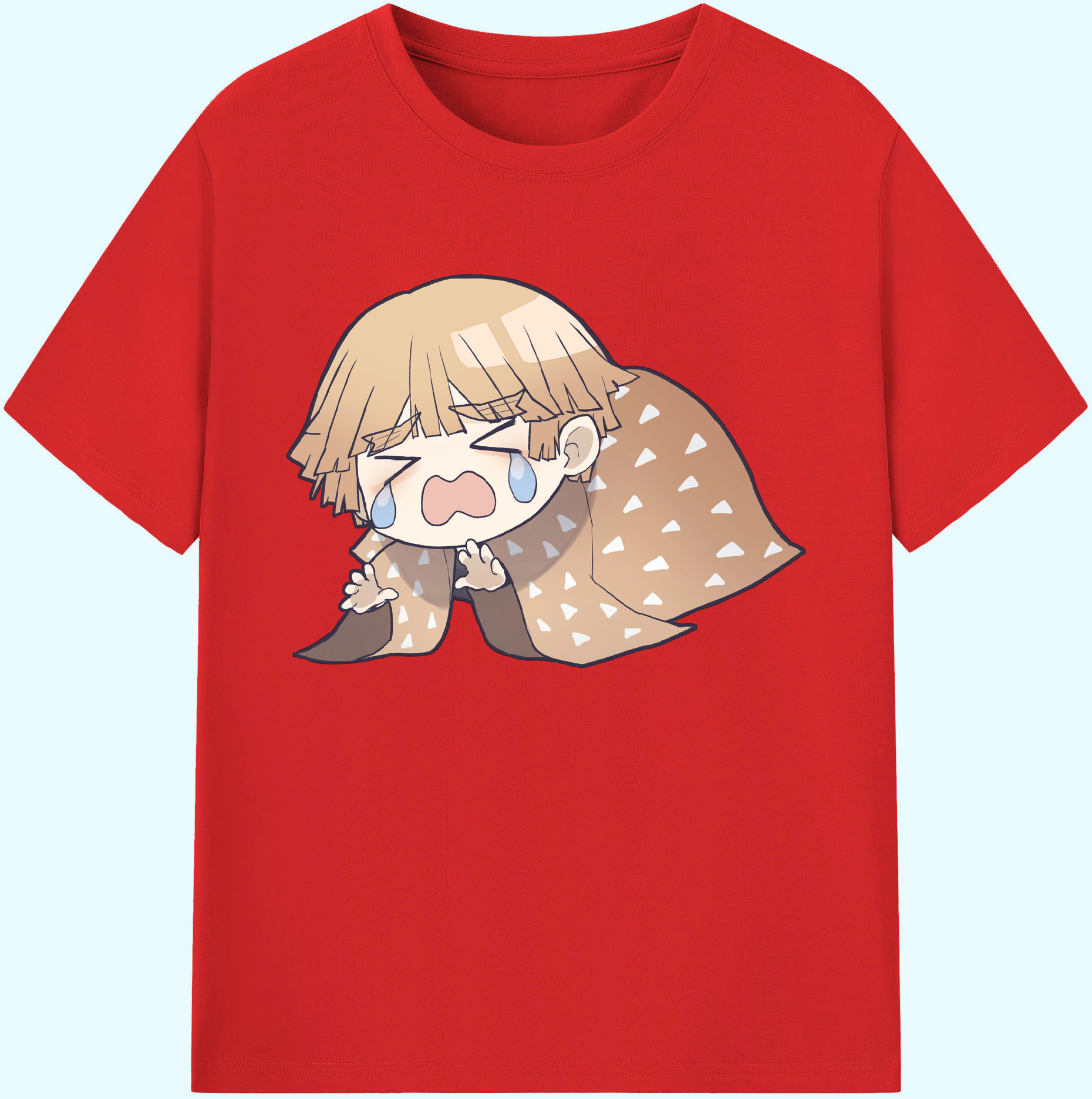 （画像用） 鬼滅の刃（きめつのやいば）我妻 善逸／あがつま ぜんいつ Agatsuma Zenitsu 綿100％ メンズ半袖Tシャツ｜肌触りやわらか＆通気性