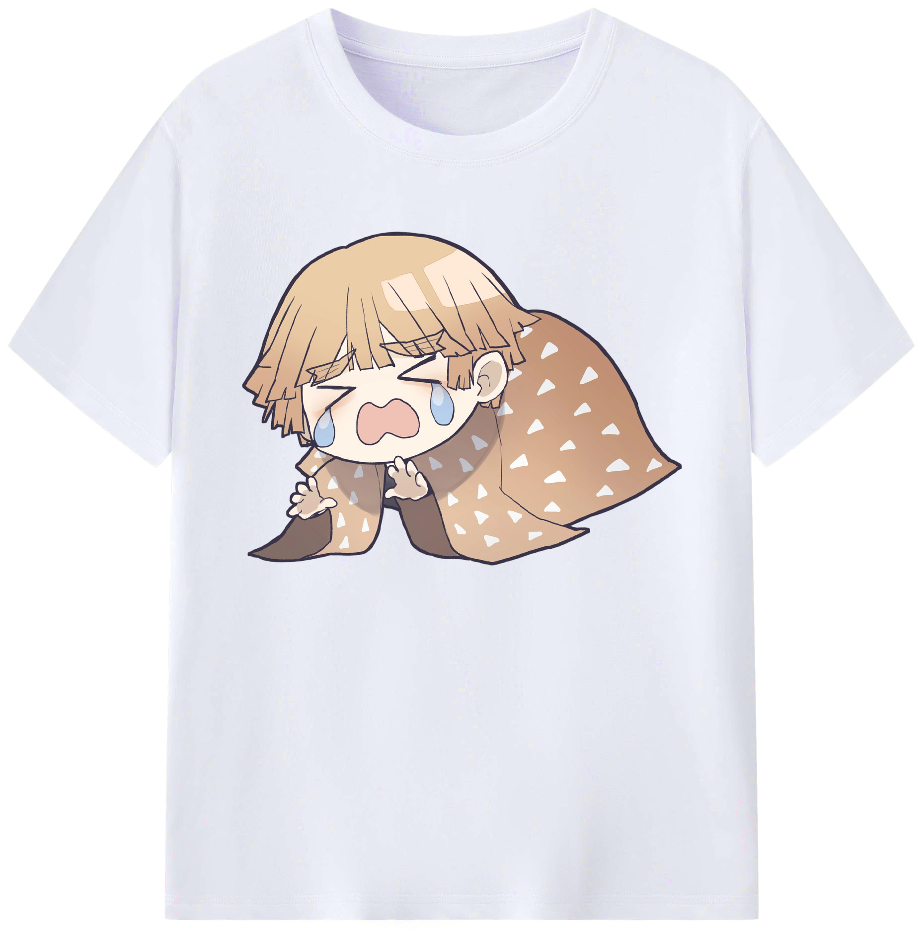（画像用） 鬼滅の刃（きめつのやいば）我妻 善逸／あがつま ぜんいつ Agatsuma Zenitsu 綿100％ メンズ半袖Tシャツ｜肌触りやわらか＆通気性