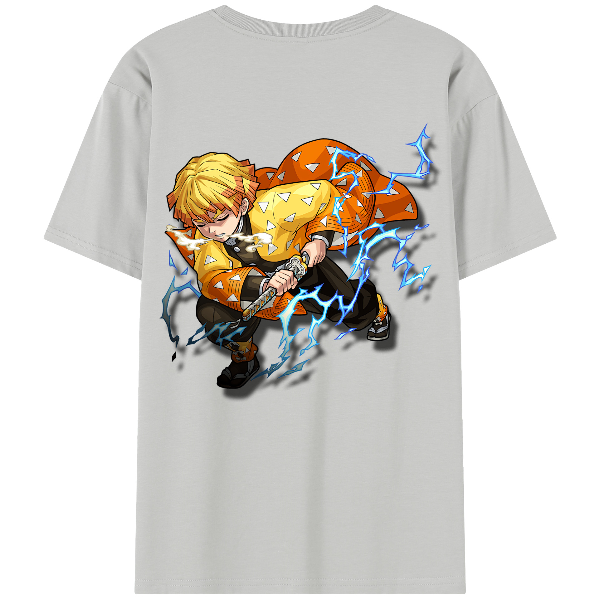 （画像用） 鬼滅の刃（きめつのやいば）我妻 善逸／あがつま ぜんいつ Agatsuma Zenitsu レディース半袖Tシャツ(バックプリント)