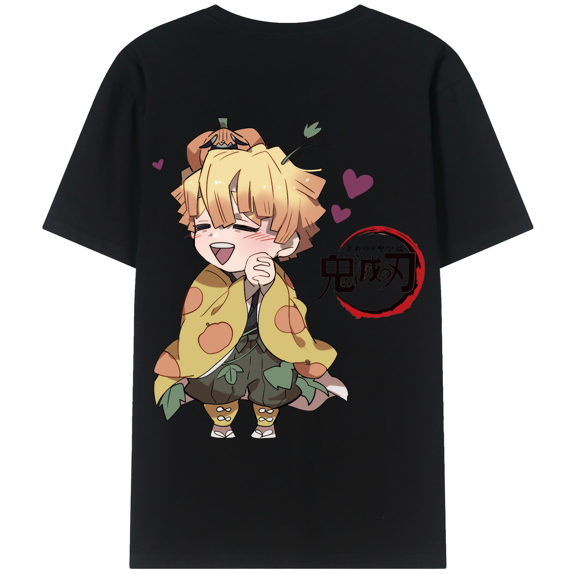 （画像用） 鬼滅の刃（きめつのやいば）我妻 善逸／あがつま ぜんいつ Agatsuma Zenitsu レディース半袖Tシャツ(バックプリント)